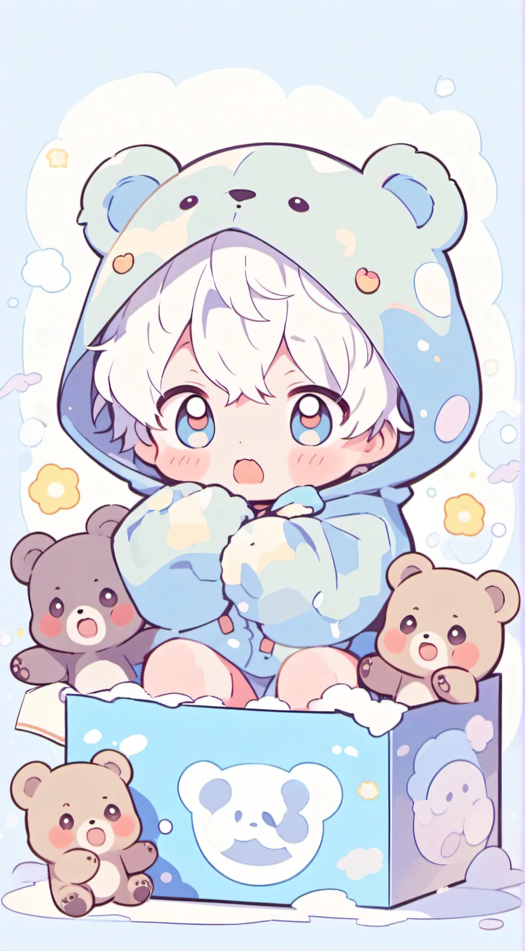 ai character: Blue baby background