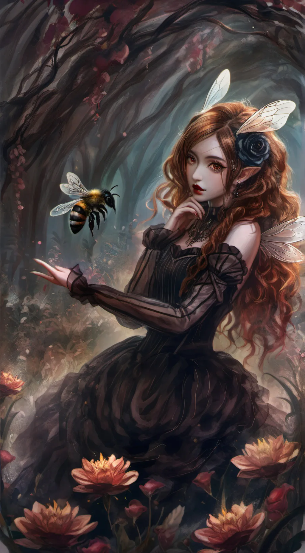 ai character: Amilia! (bee girl) background