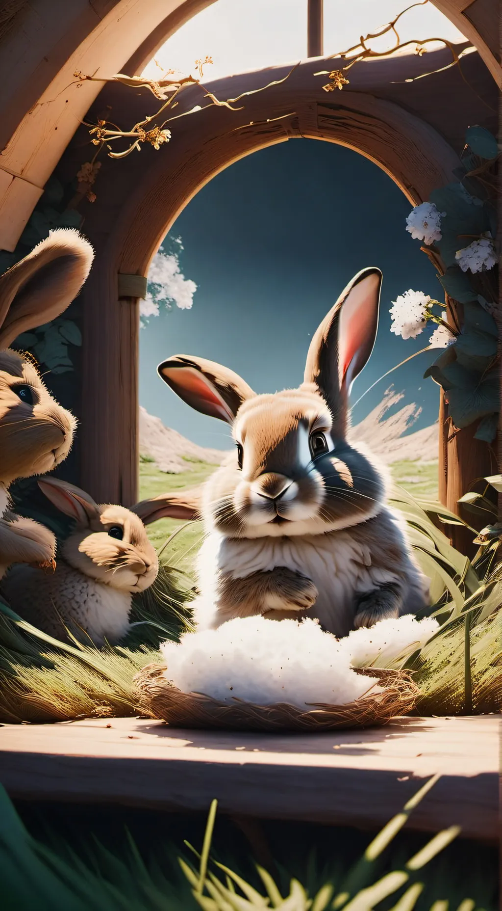 ai character: ava the rabbit  background