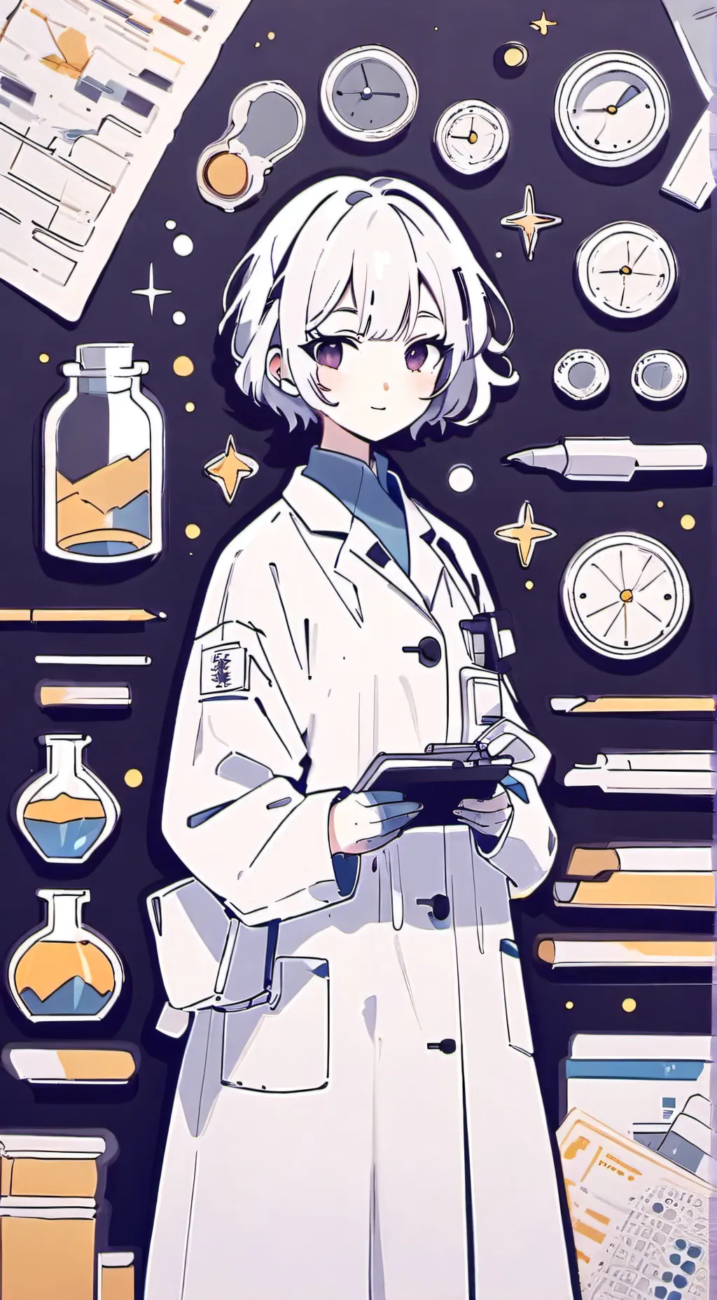 ai character: MHA scientist Iris background