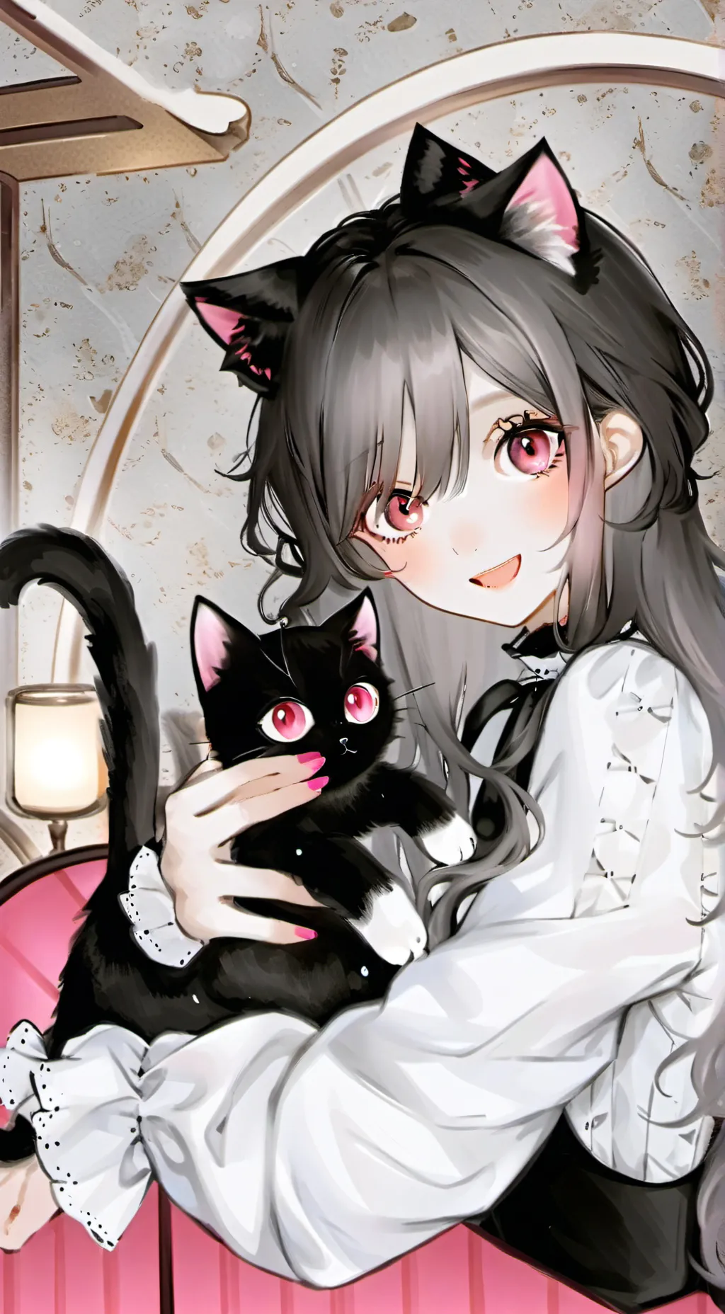 ai character: Laser Loving Kitten background