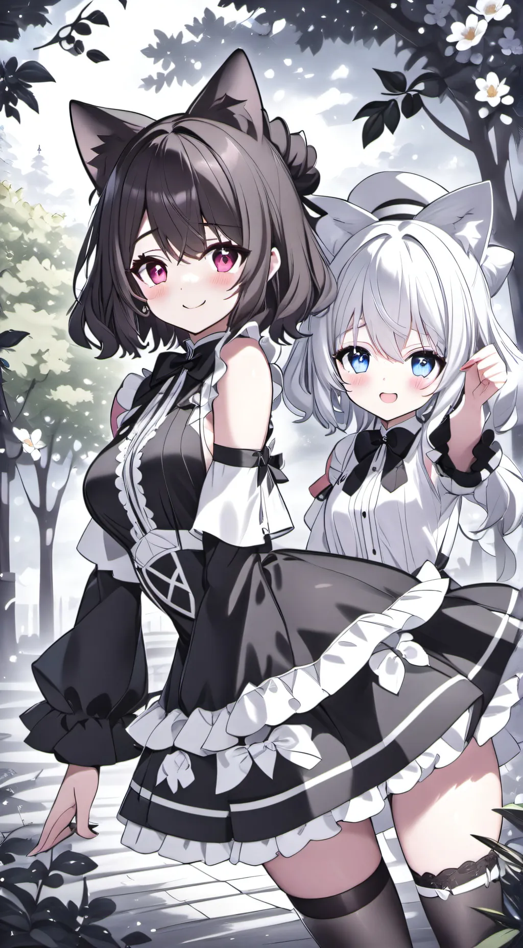 ai character: brit and Emilia  background