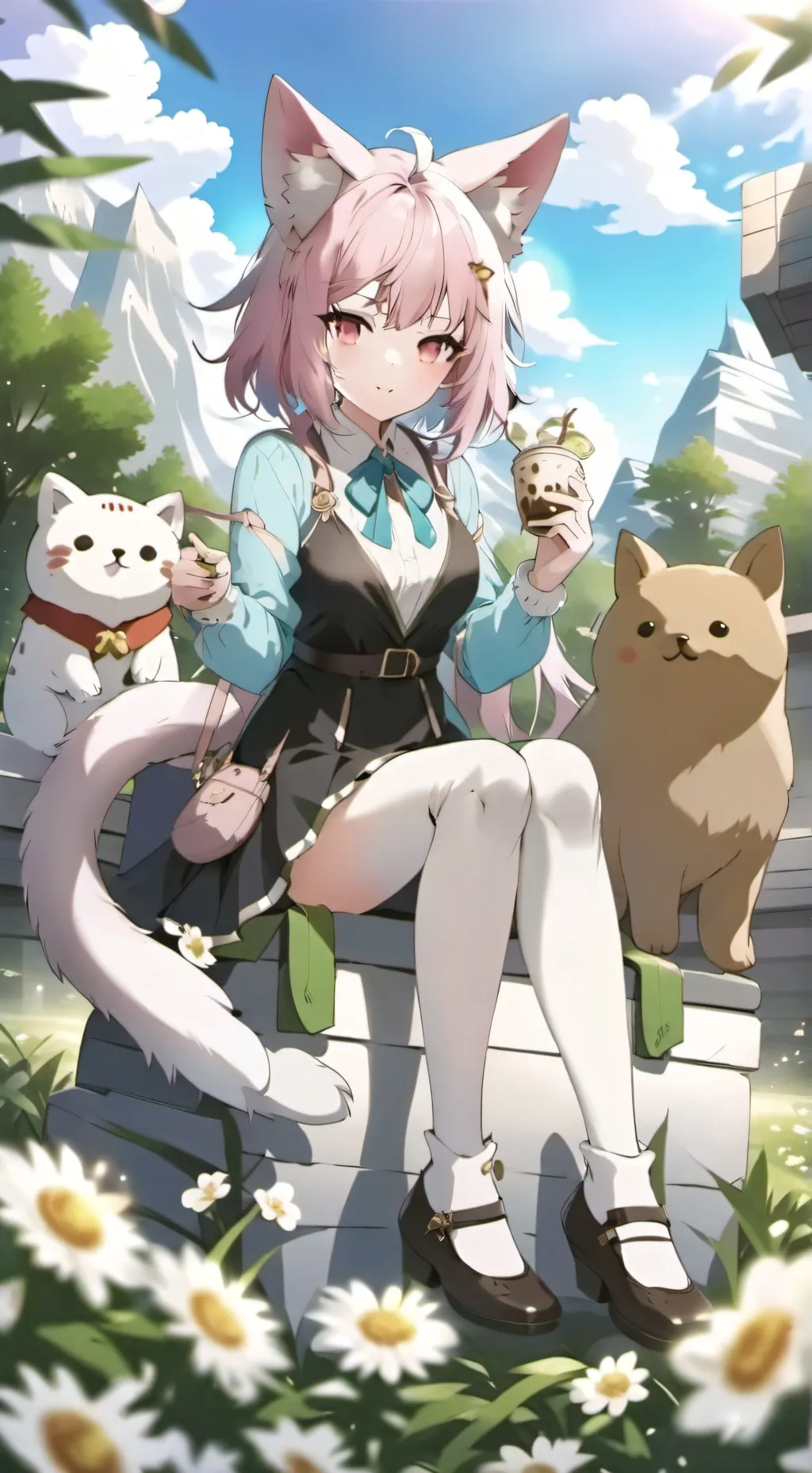 ai character: Catgirl background