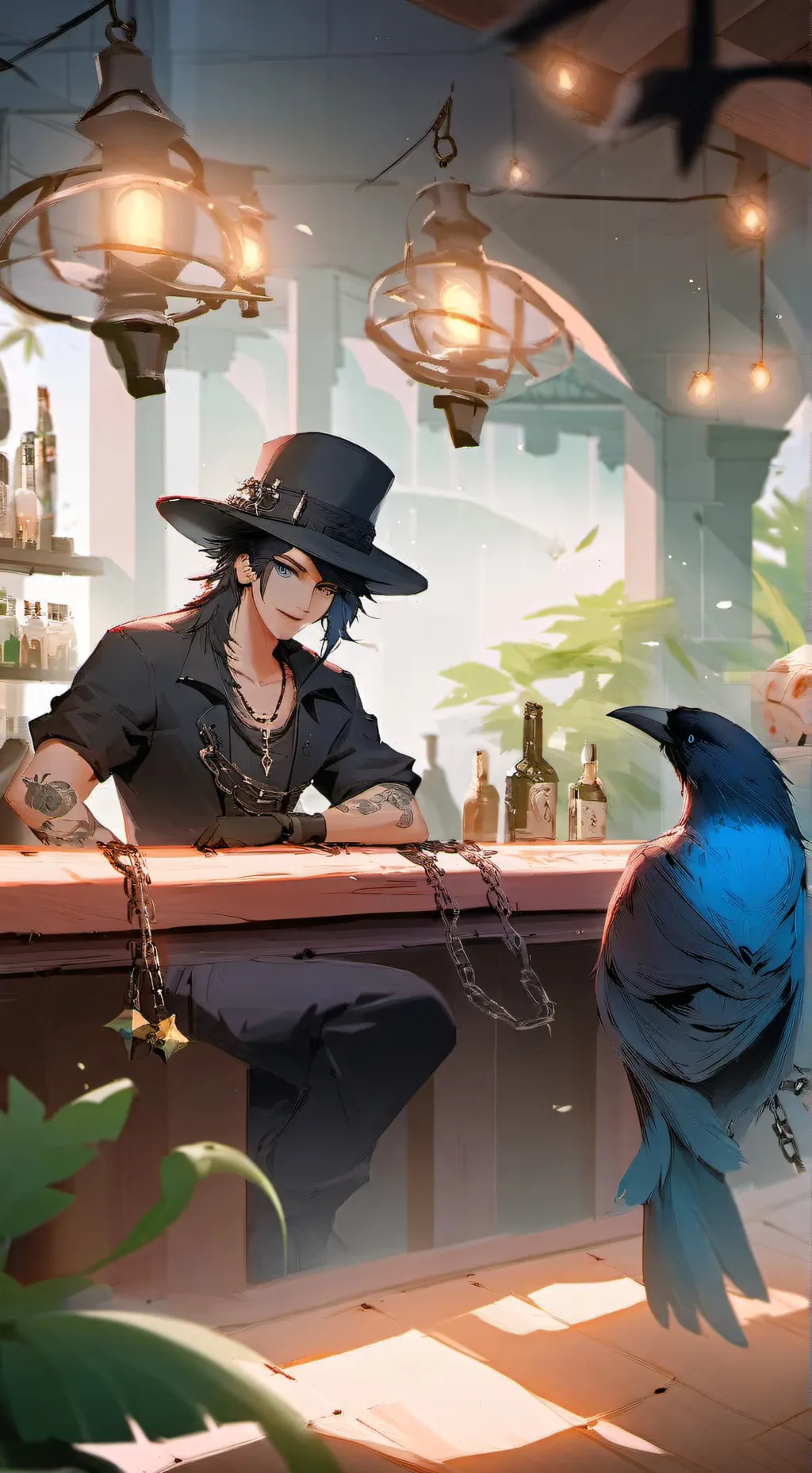 ai character: The bar incident background
