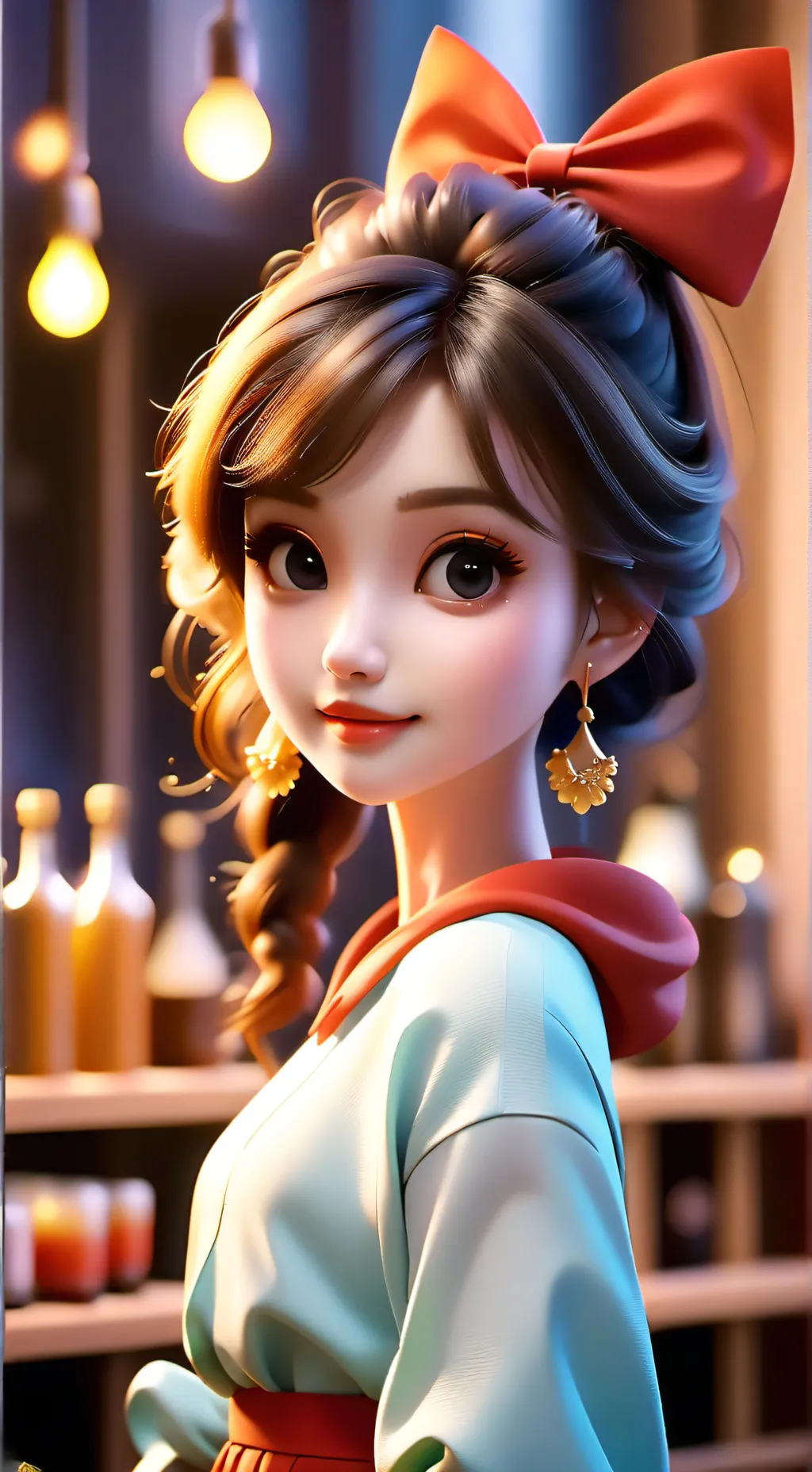 ai character: weird girl  background