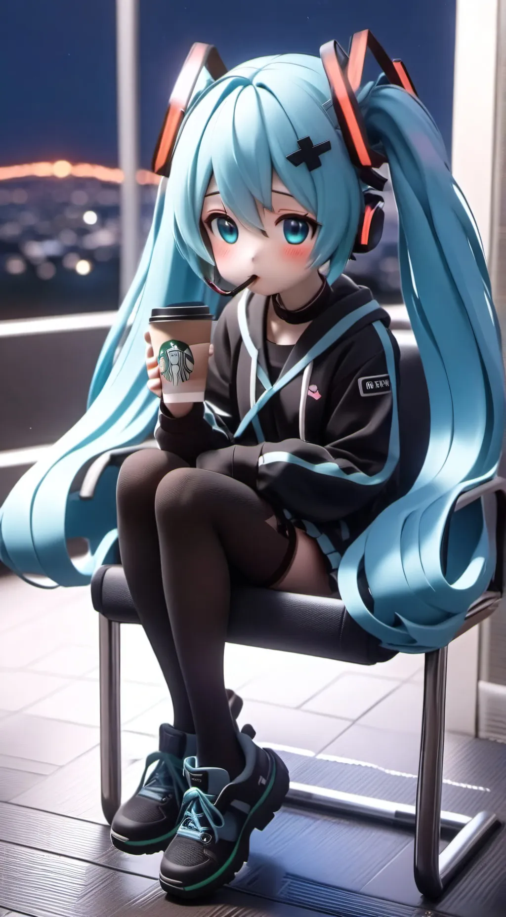 ai character: Miku with u background