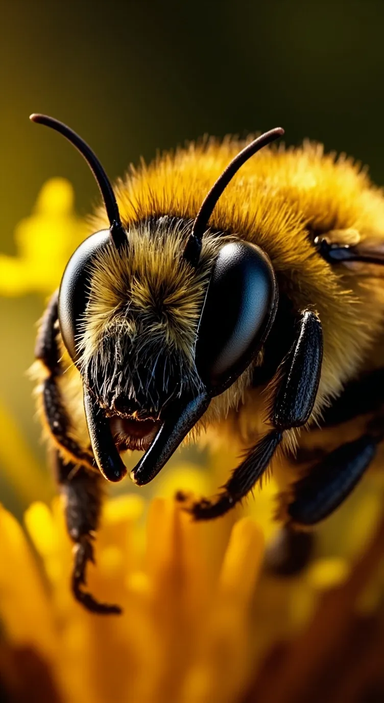 ai character: 1000 bees outside background