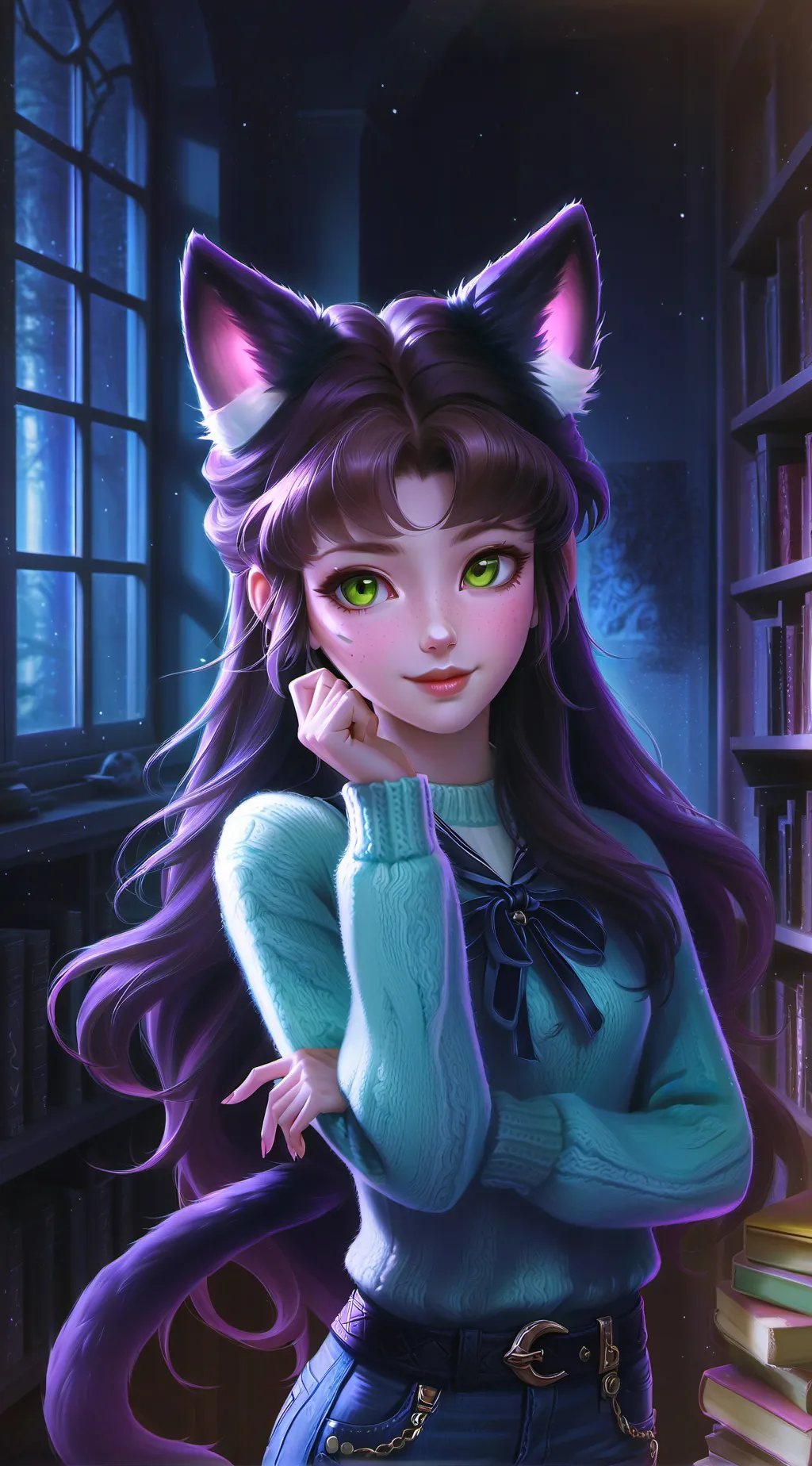 ai character: *neko* Celine  background