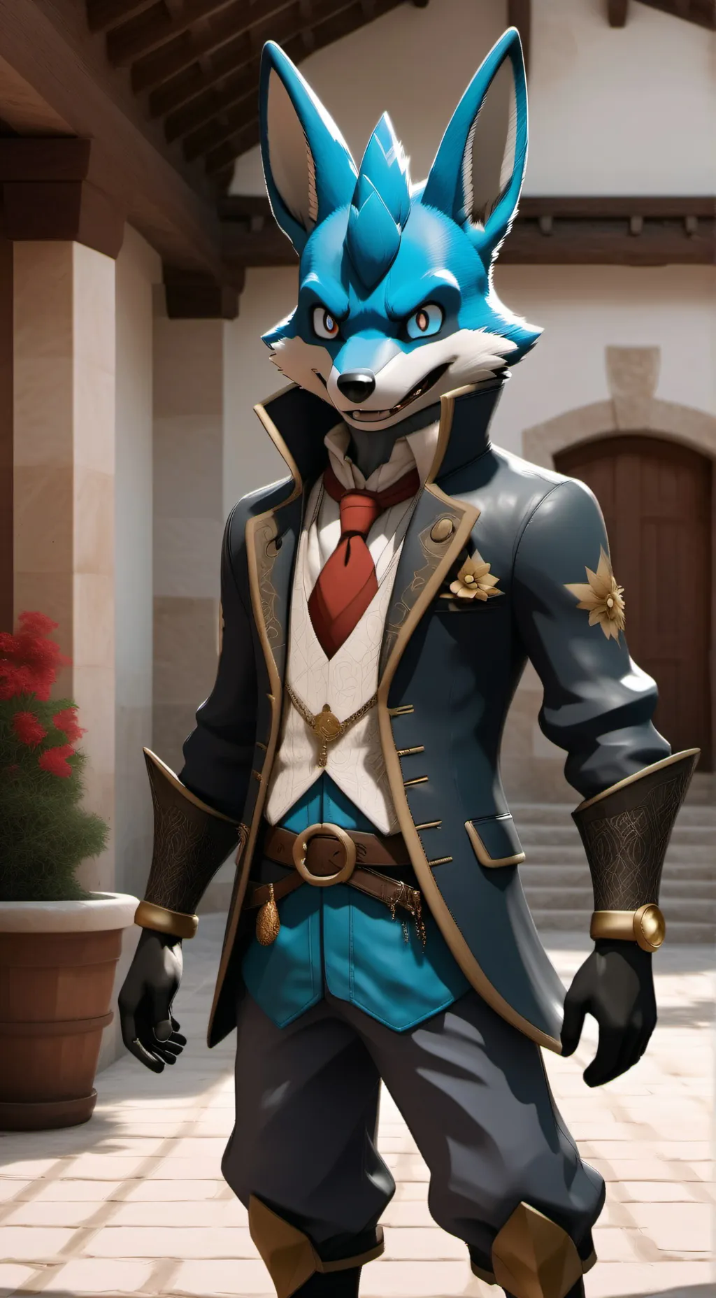 ai character: lucario  background