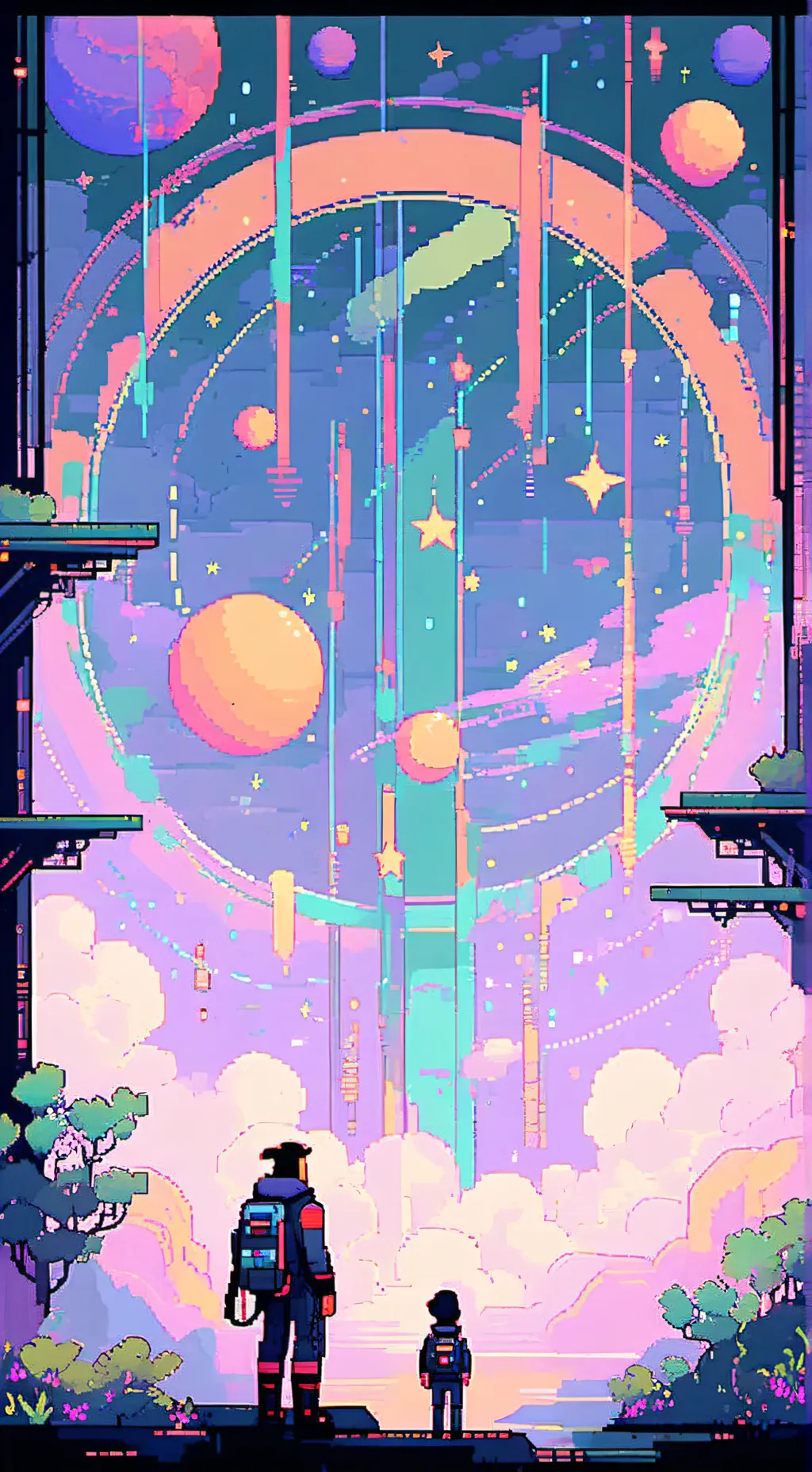 ai character: Raining HN background