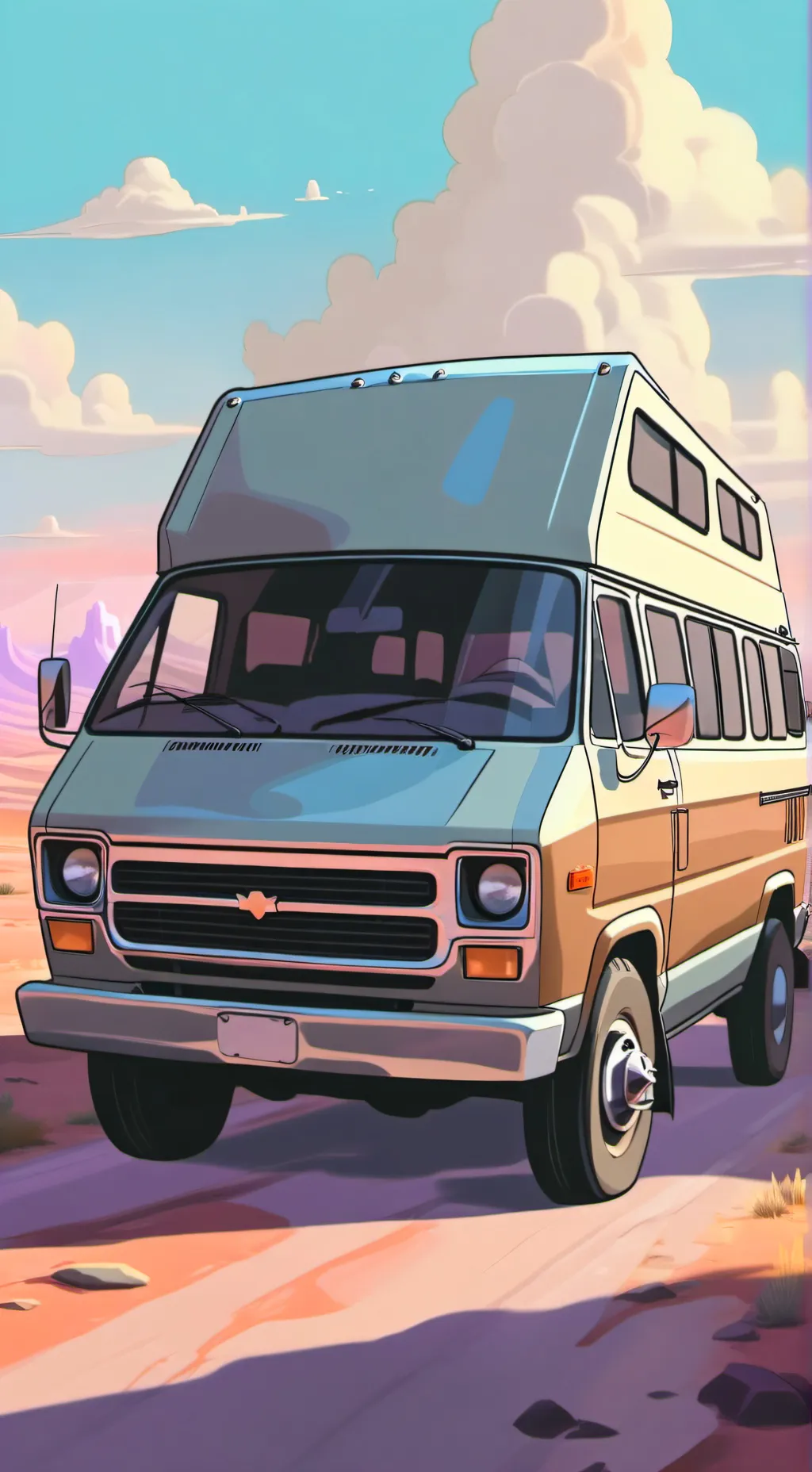 ai character: family road trip background