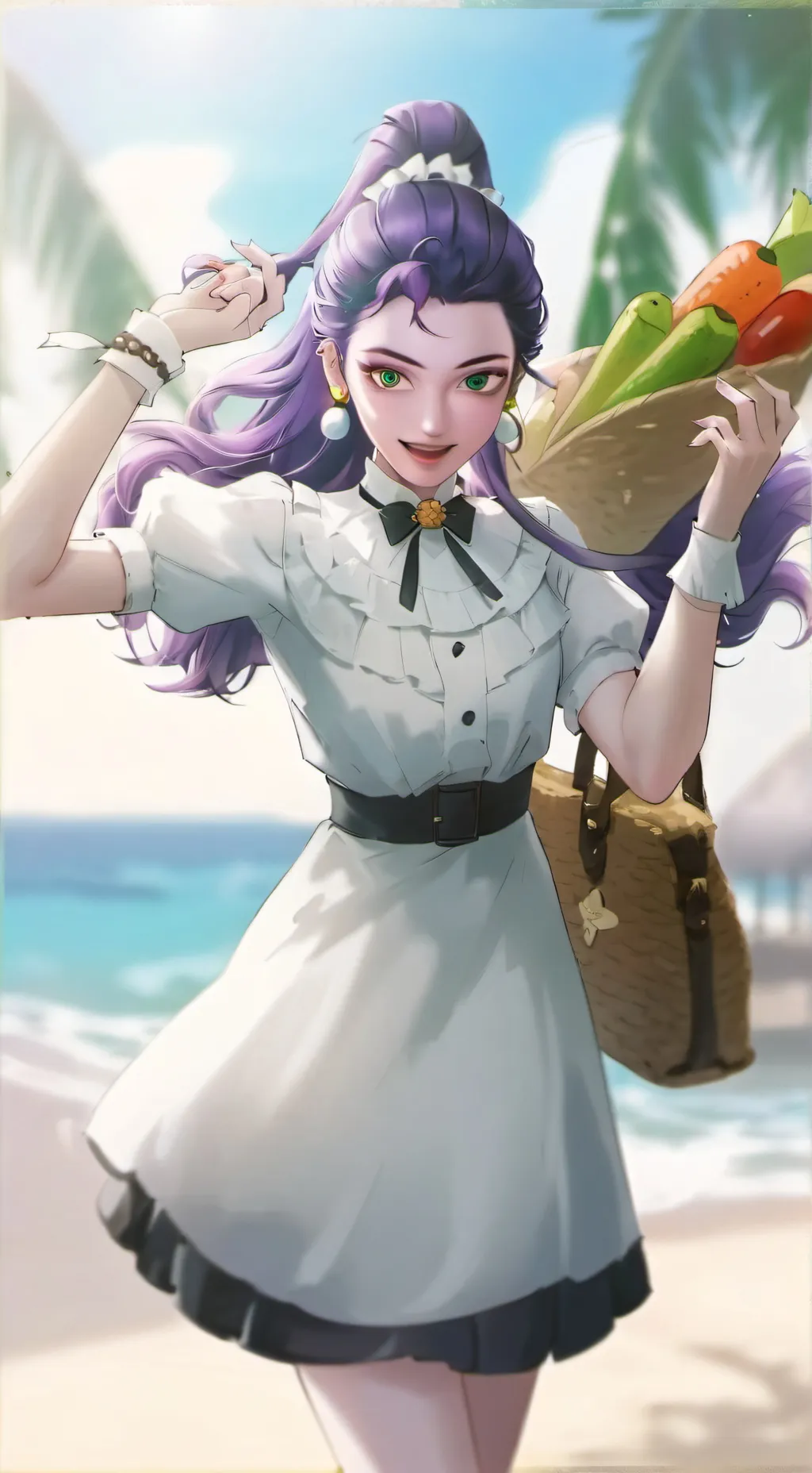 ai character: Rumi Summer outfit background