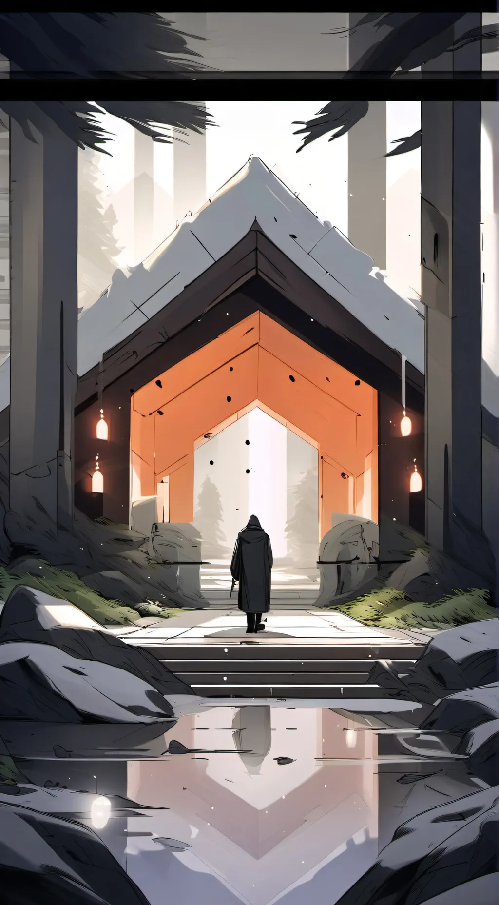 ai character: Among us squid gam background