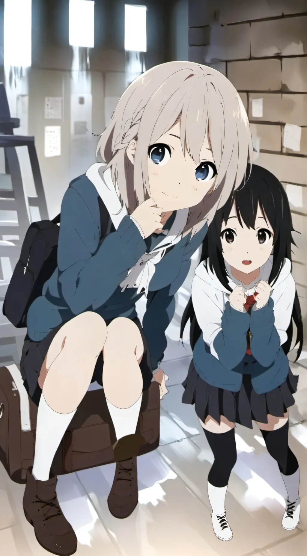 ai character: Sarah and lily  background