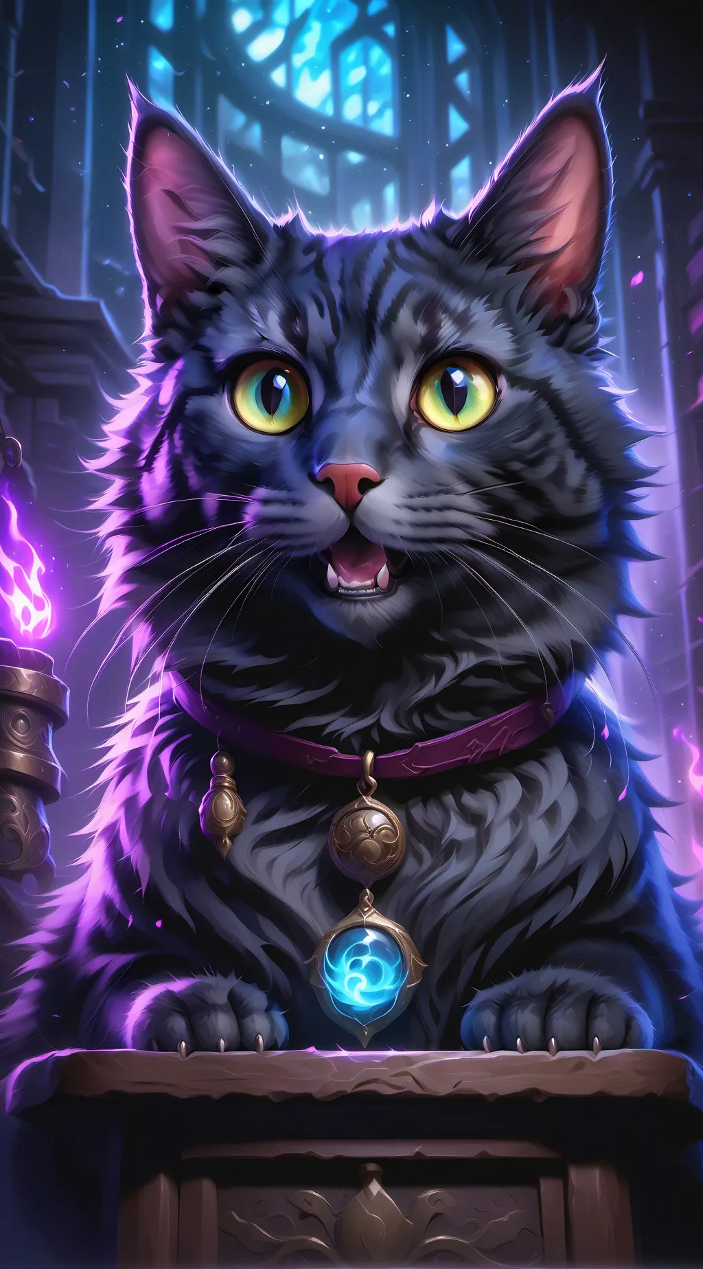 ai character: witch cat background