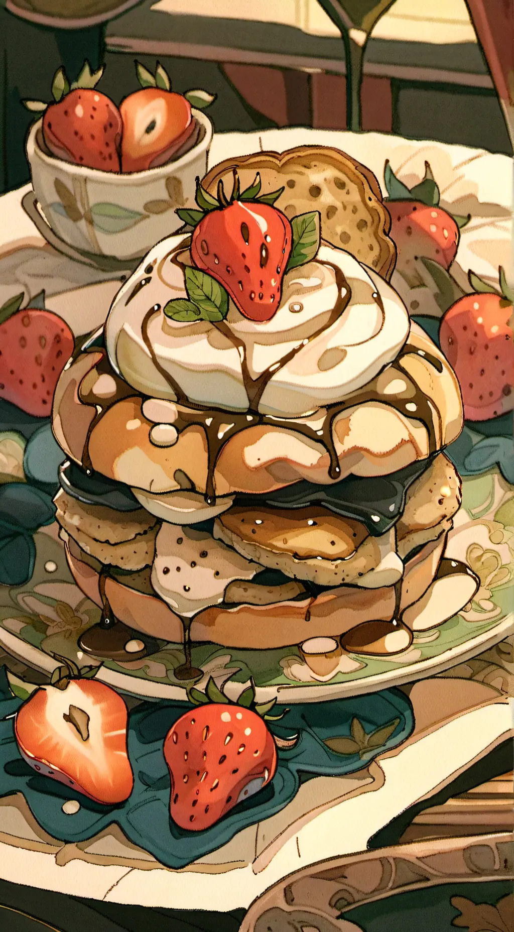 ai character: strawberrycookie background