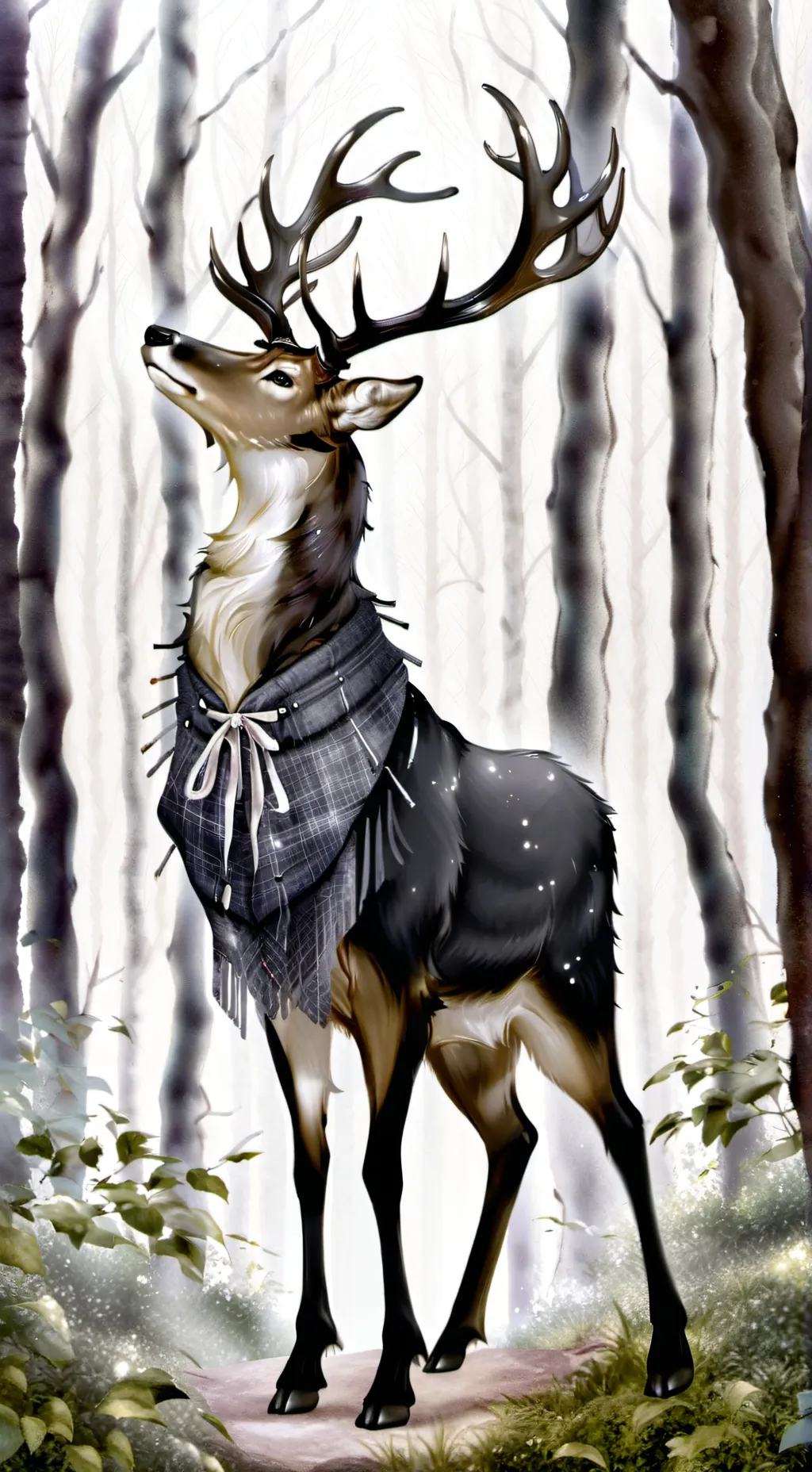 ai character:  99 nights forest background