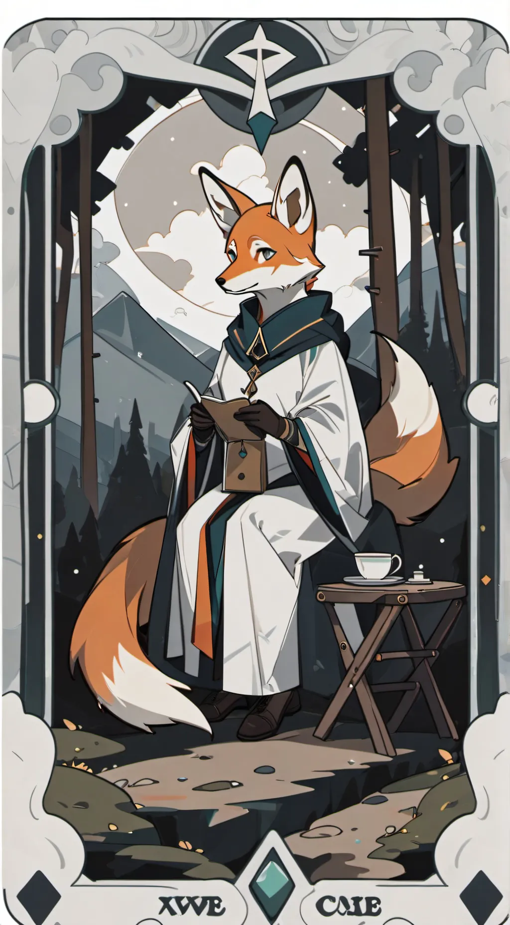 ai character: fox camp! background