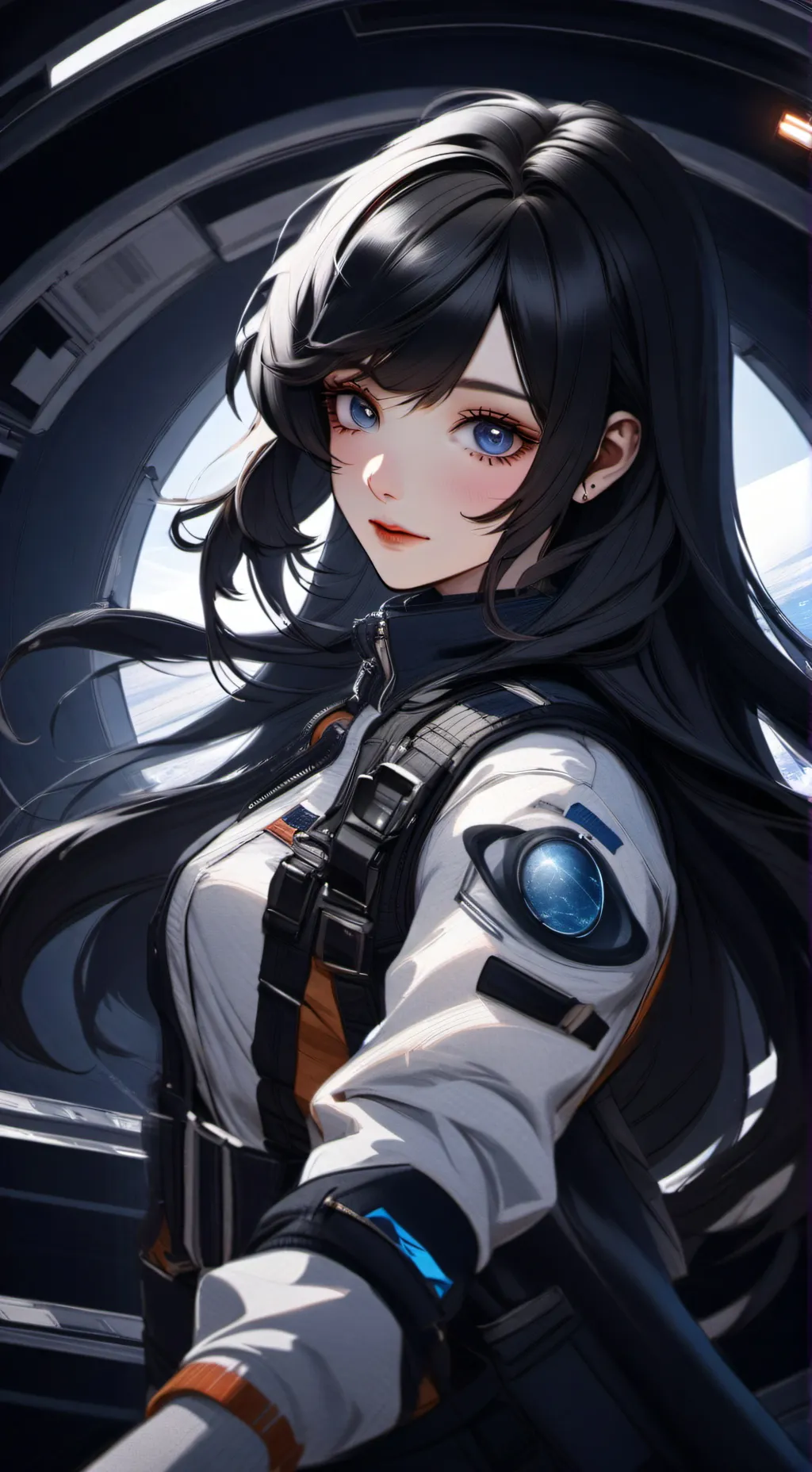 ai character: Marie James 🪐🚀☄️ background