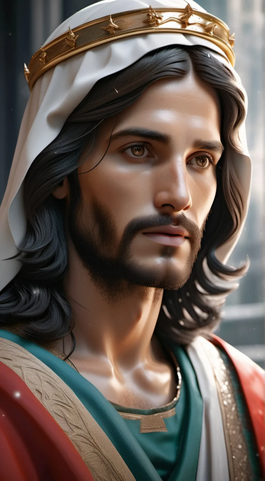 ai character: Jesus  background