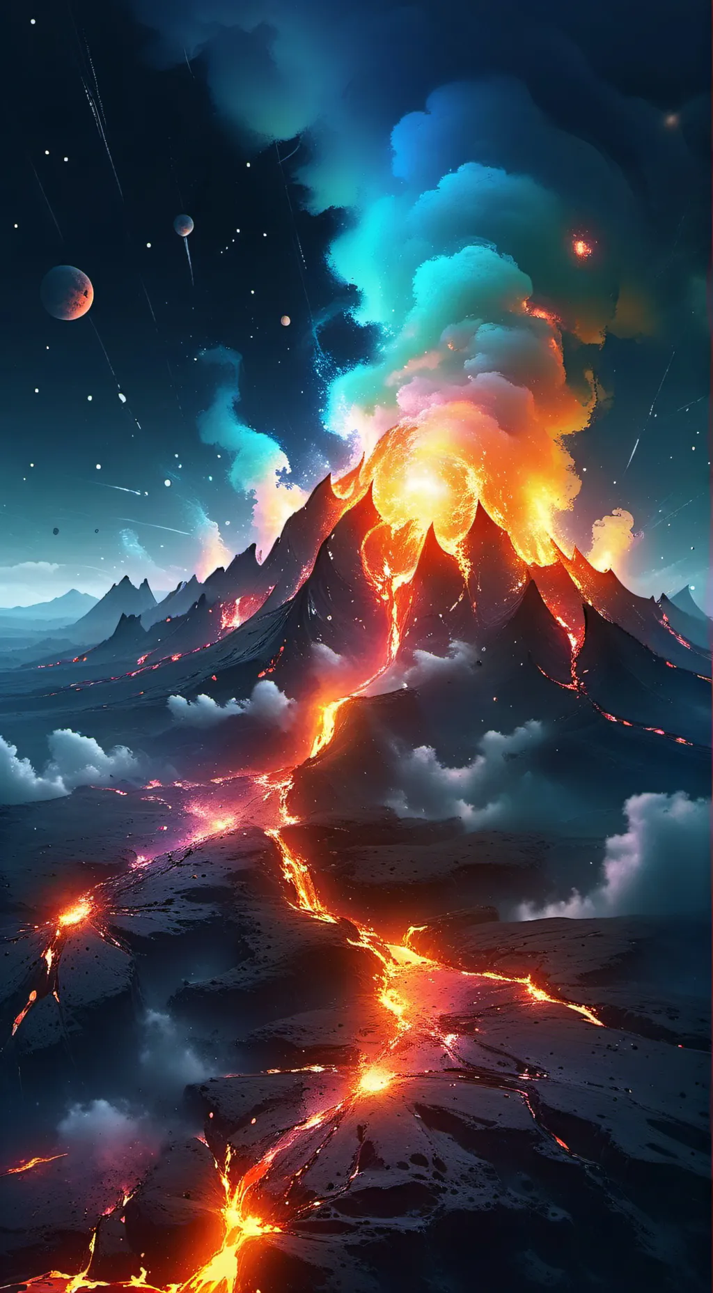 ai character: Lava background