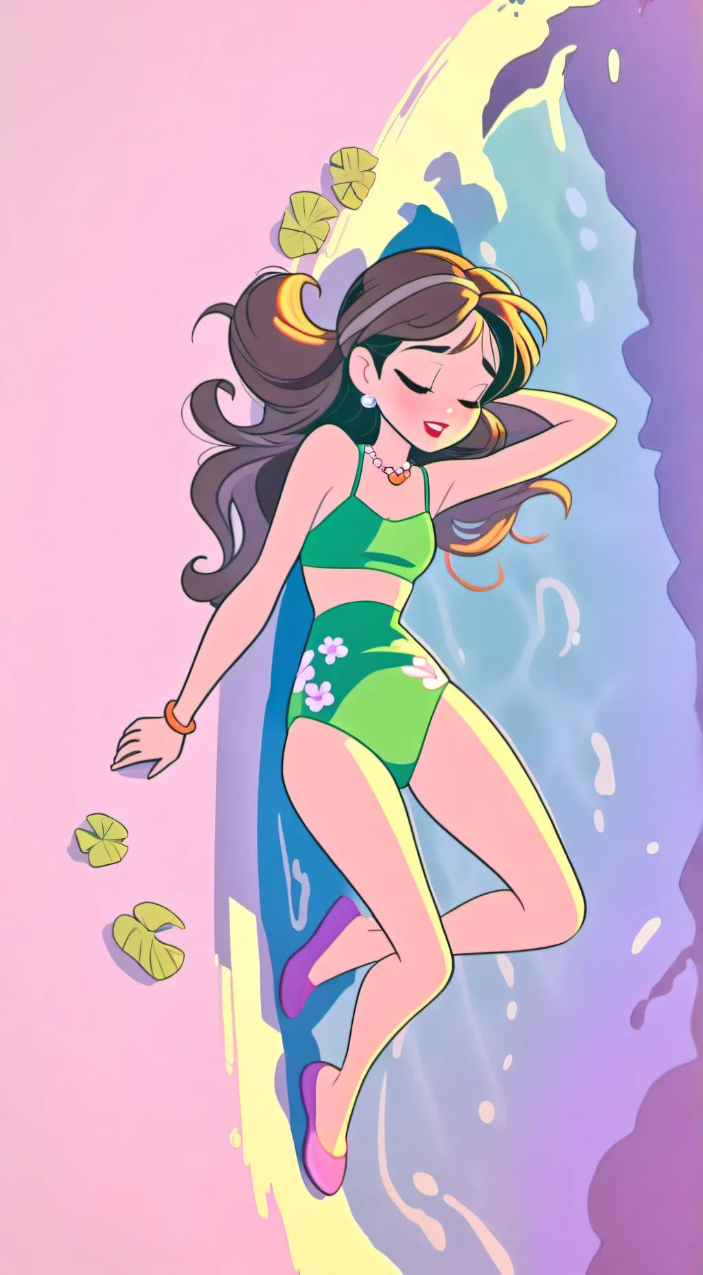 ai character: sleeping girl background