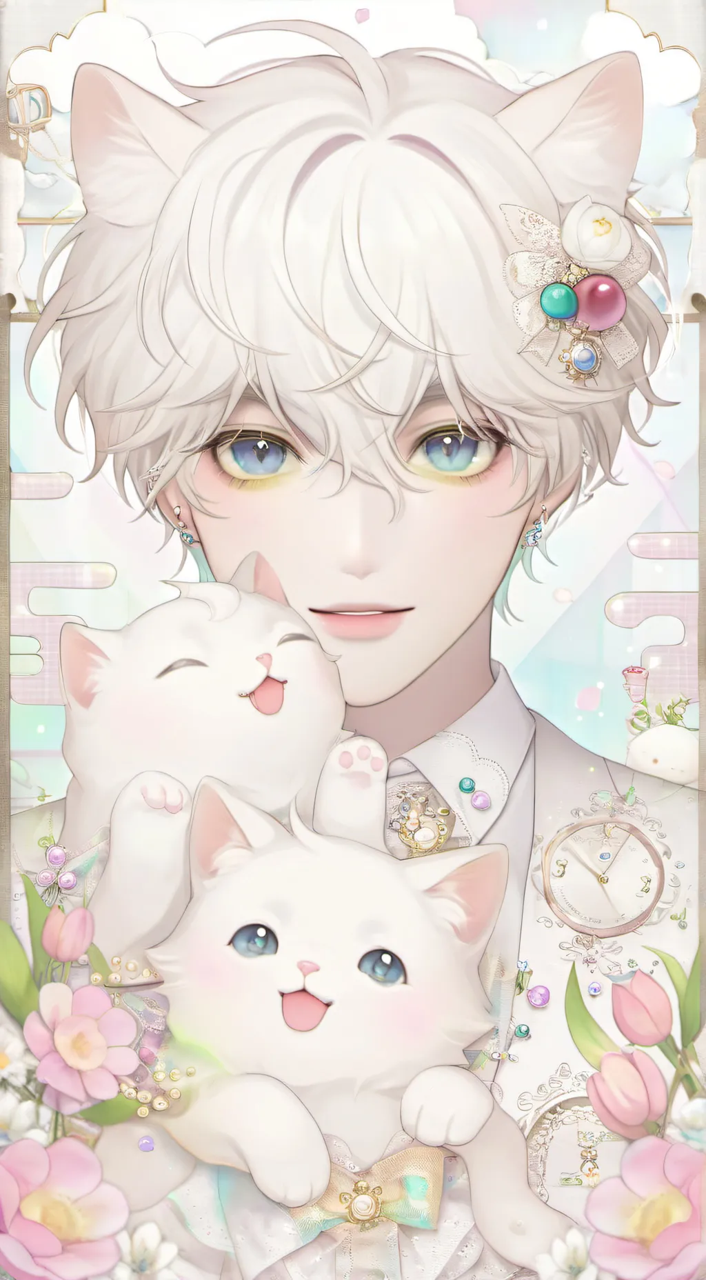 ai character: Cat boy background