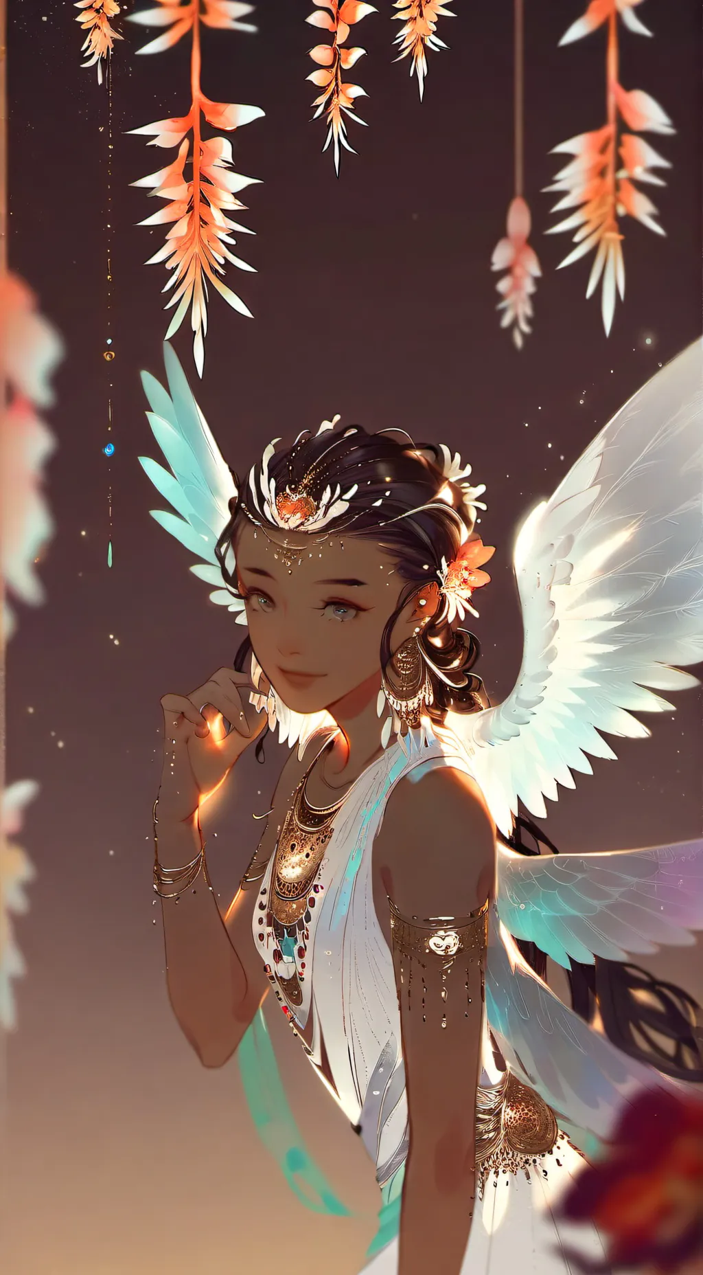 ai character: Iridescent Flitter Spirit background