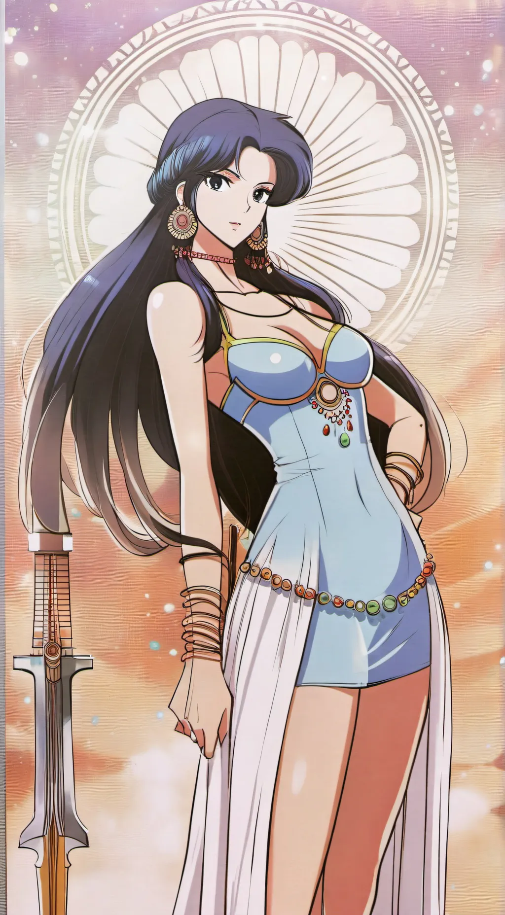 ai character: Hindu goddess  background