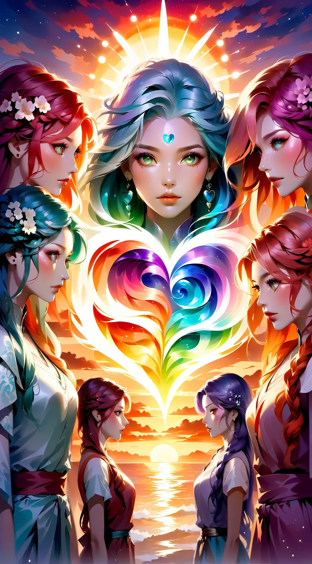 ai character: rainbow girls 🌈 background