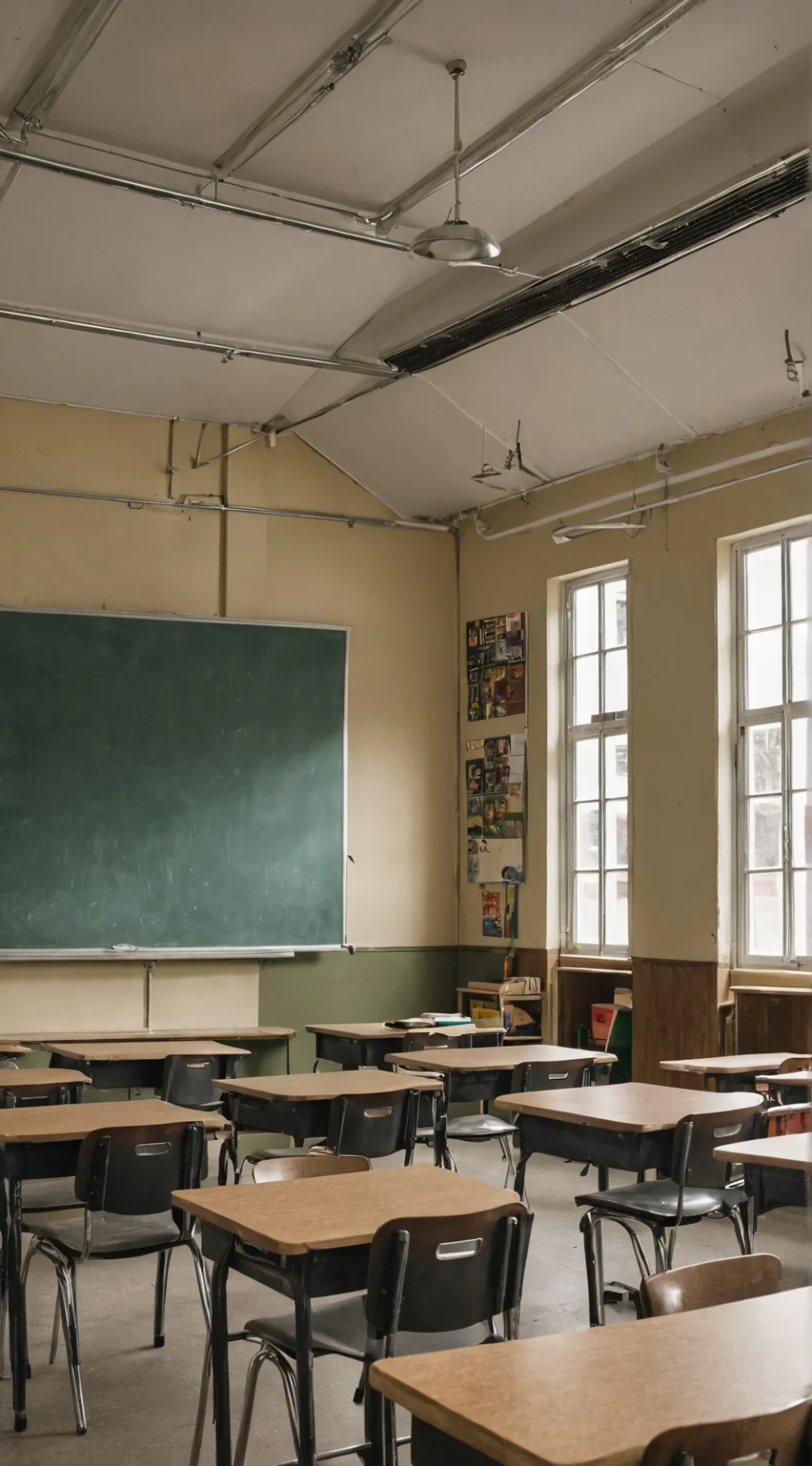 ai character: Haunted classroom background