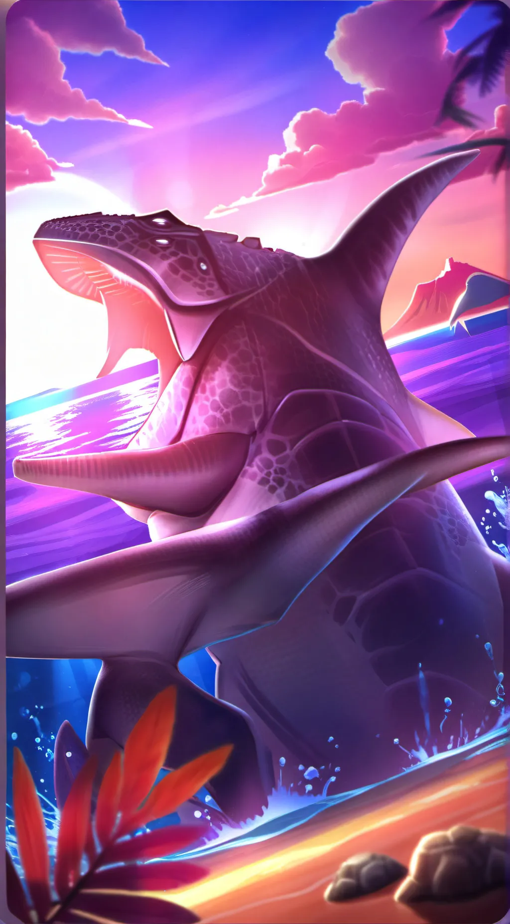ai character: Dino-Whale Spirit background