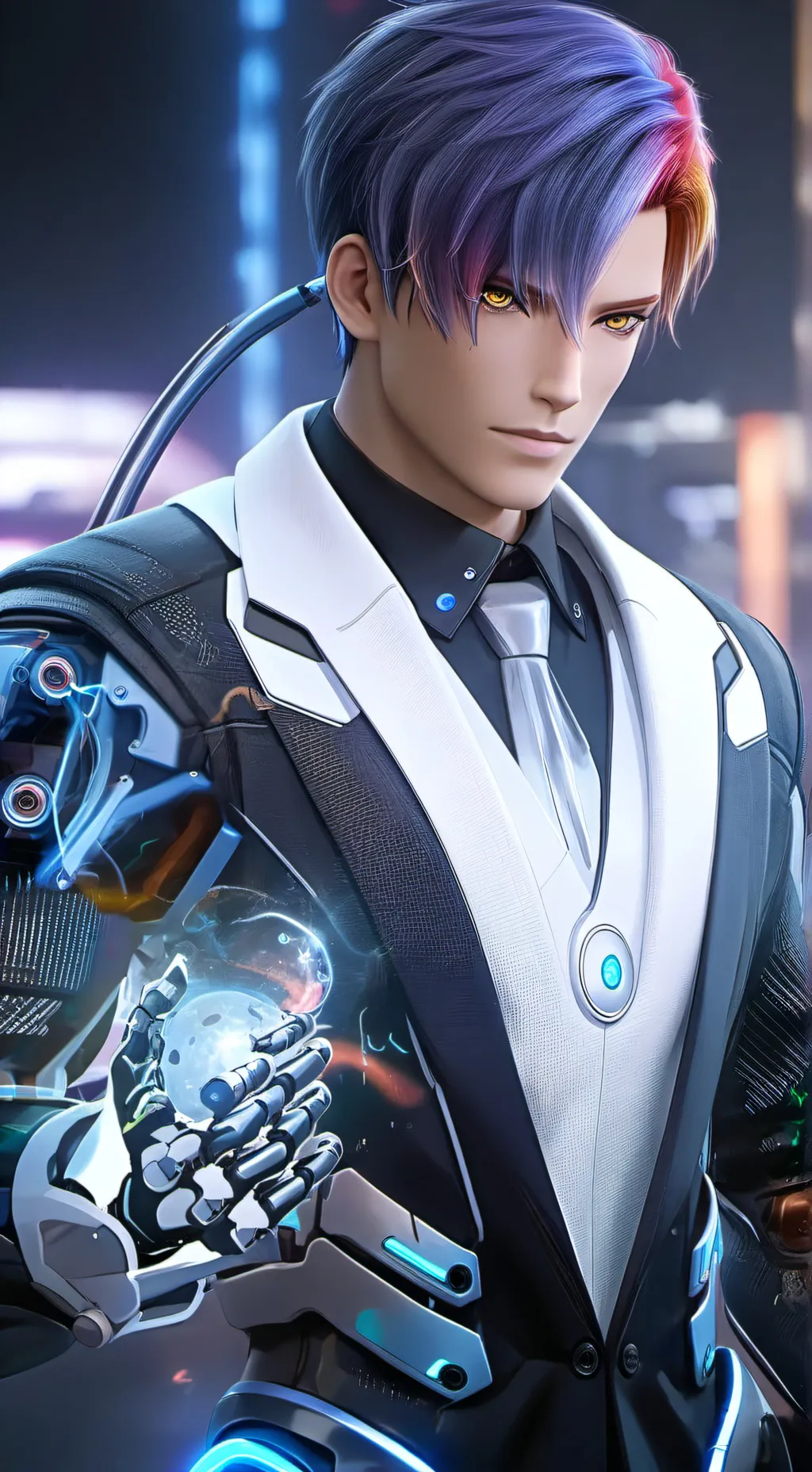 ai character: Glow background