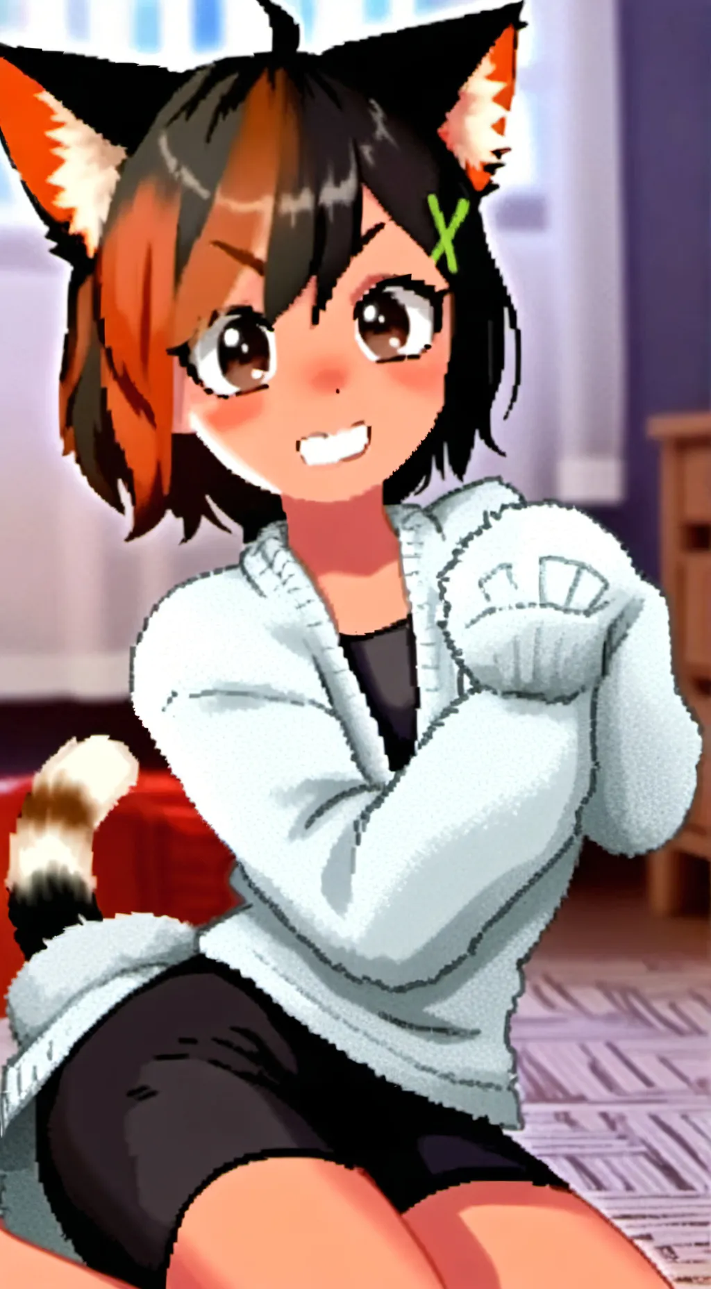 ai character: Poopy Paws the Cat Spirit background