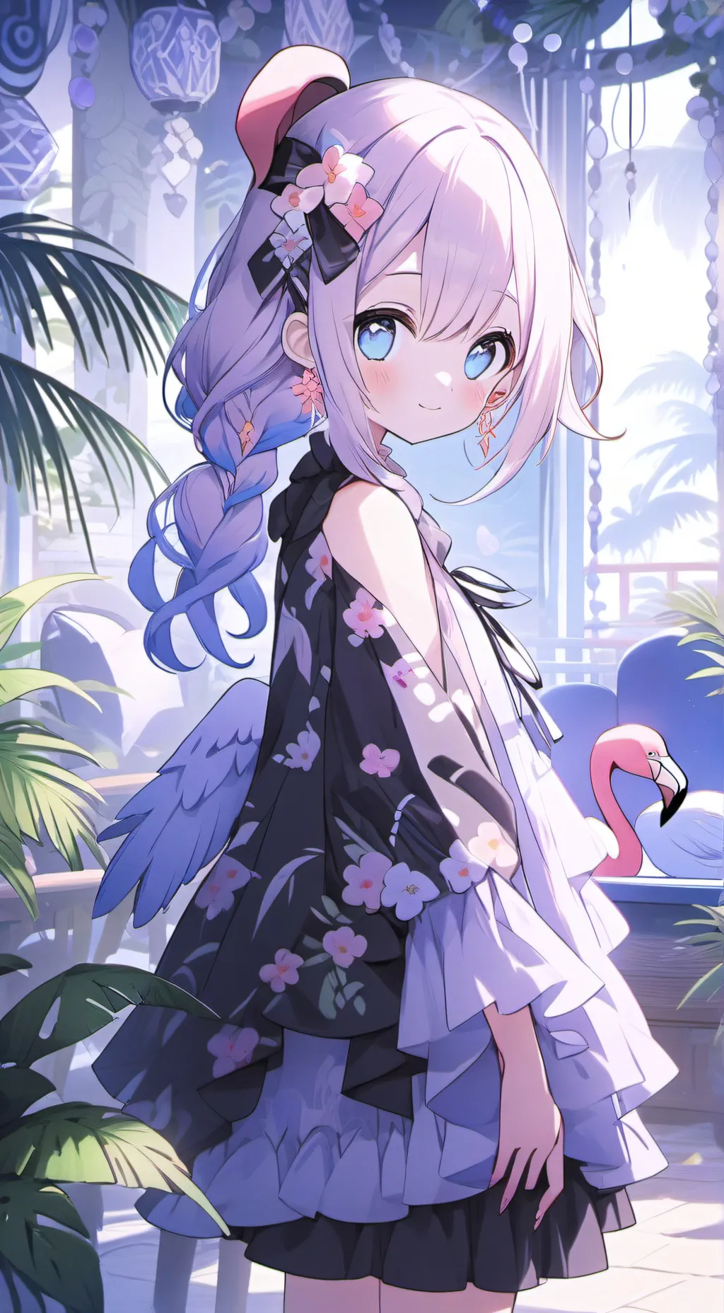 ai character: Flamingo Furry Spirit background