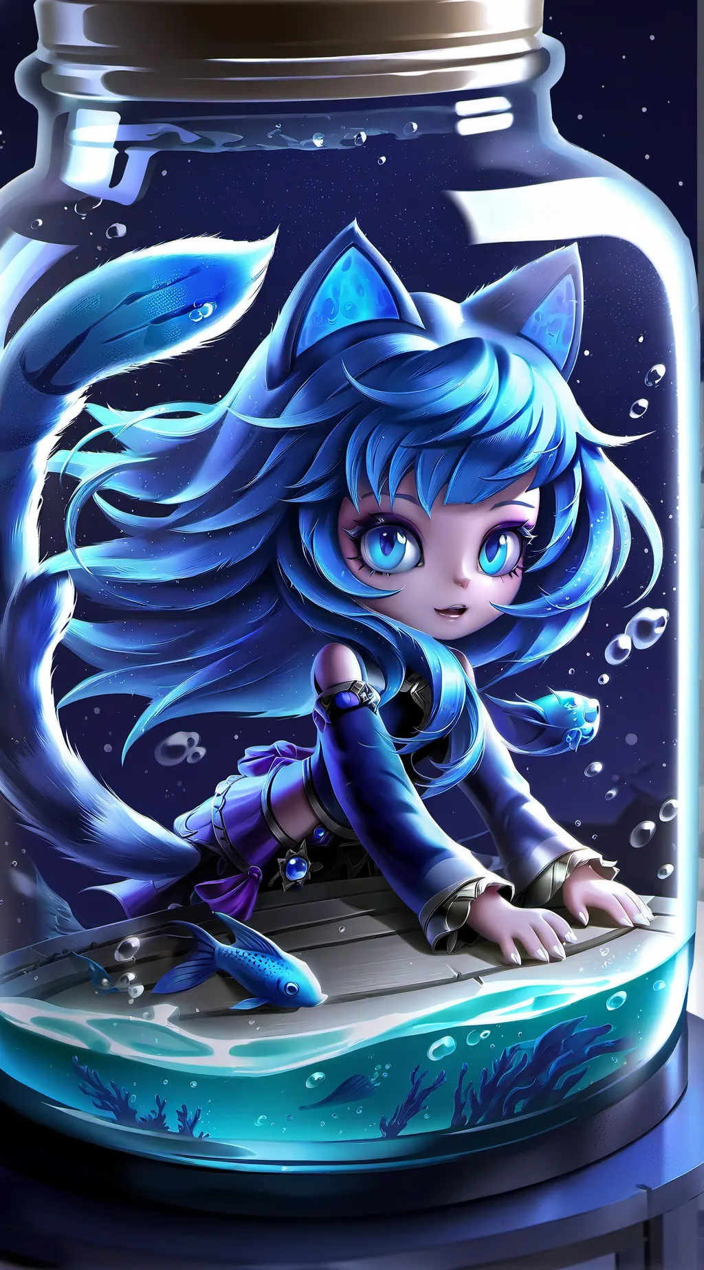 ai character: Bluey the Cat Spir background