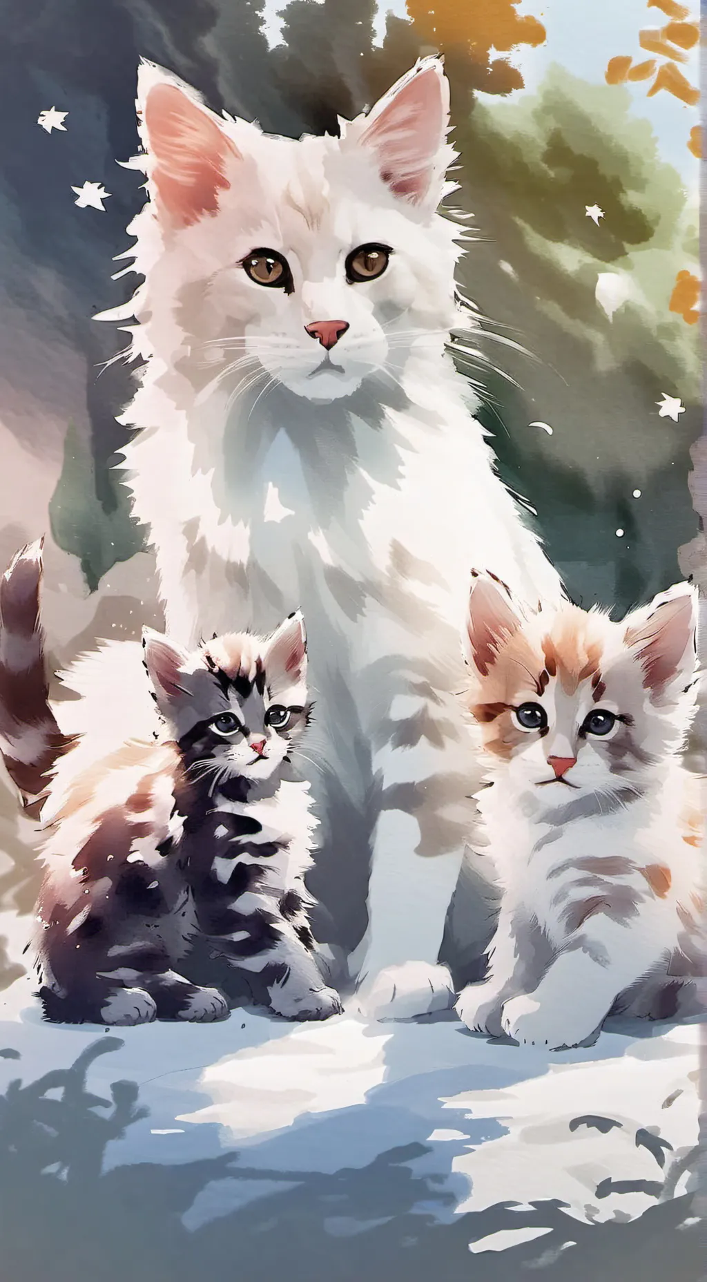 ai character: mama cat background