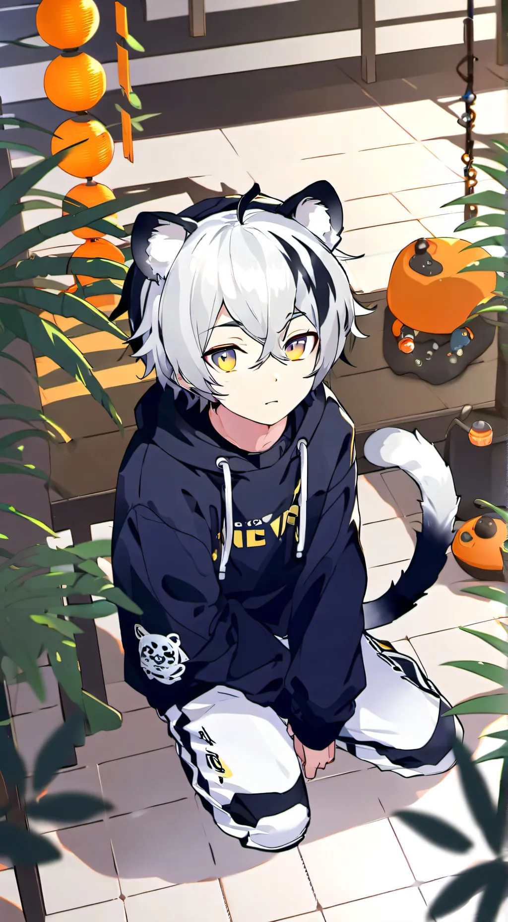 ai character: Tigerstripe Furry background