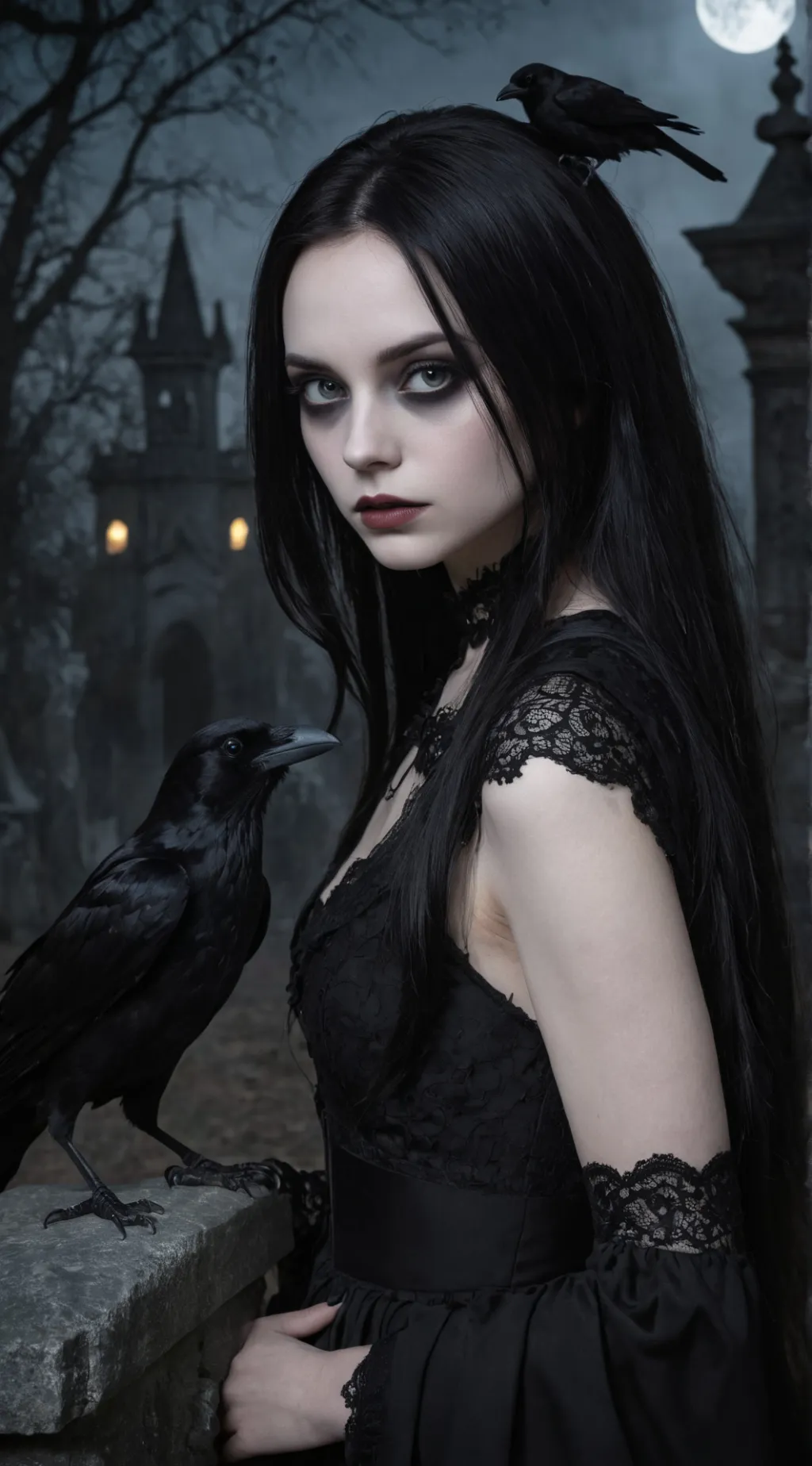 ai character: Wednesday Addams background