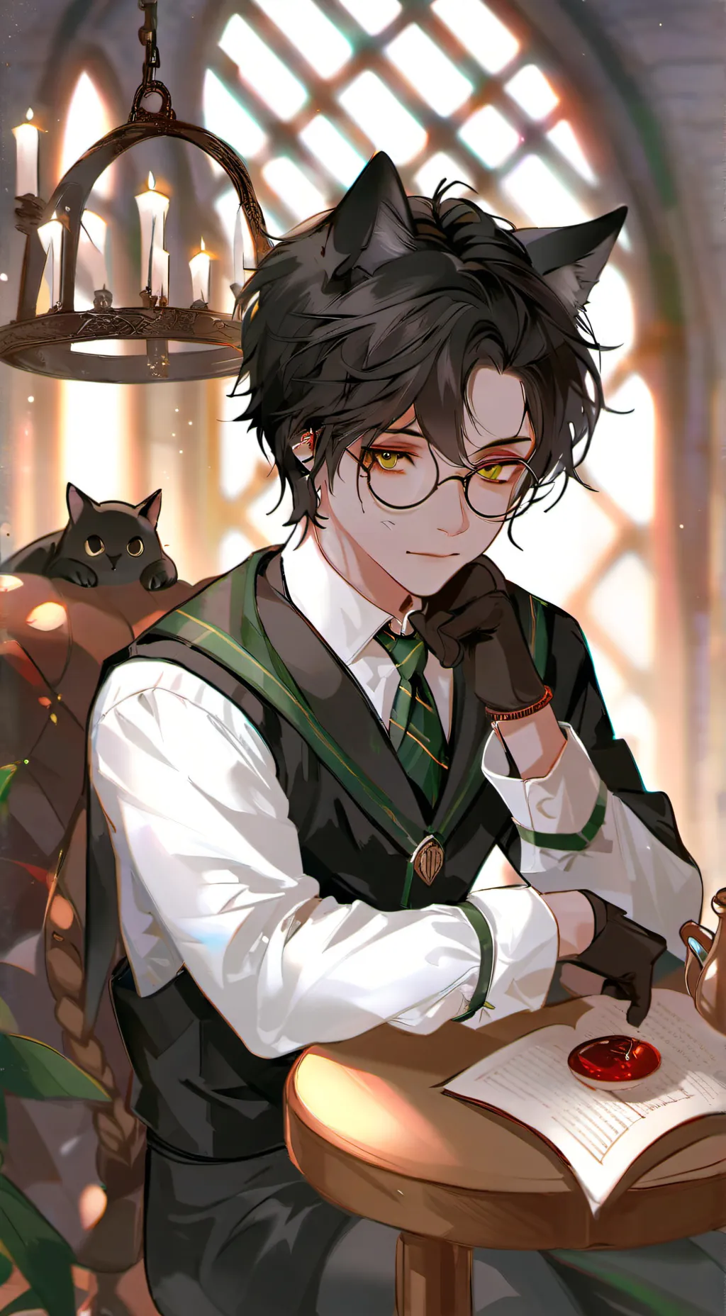 ai character: Kitty Snape :D background