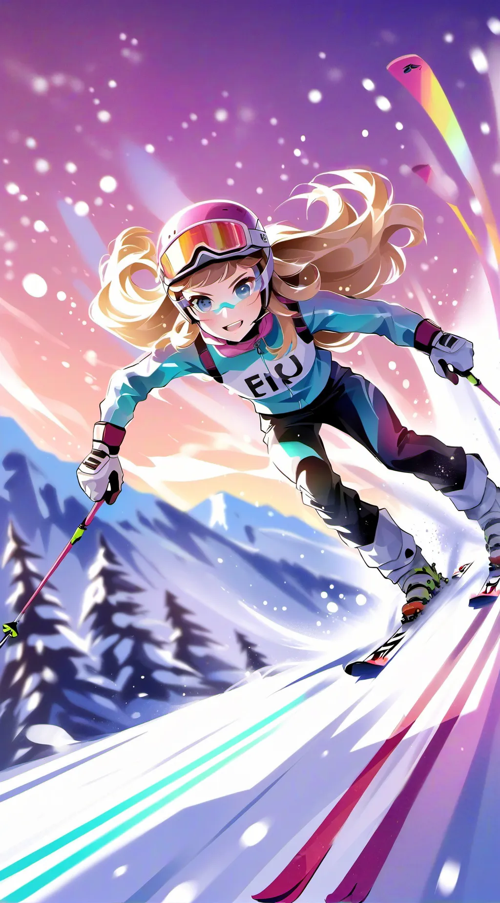 ai character: ski racing  background