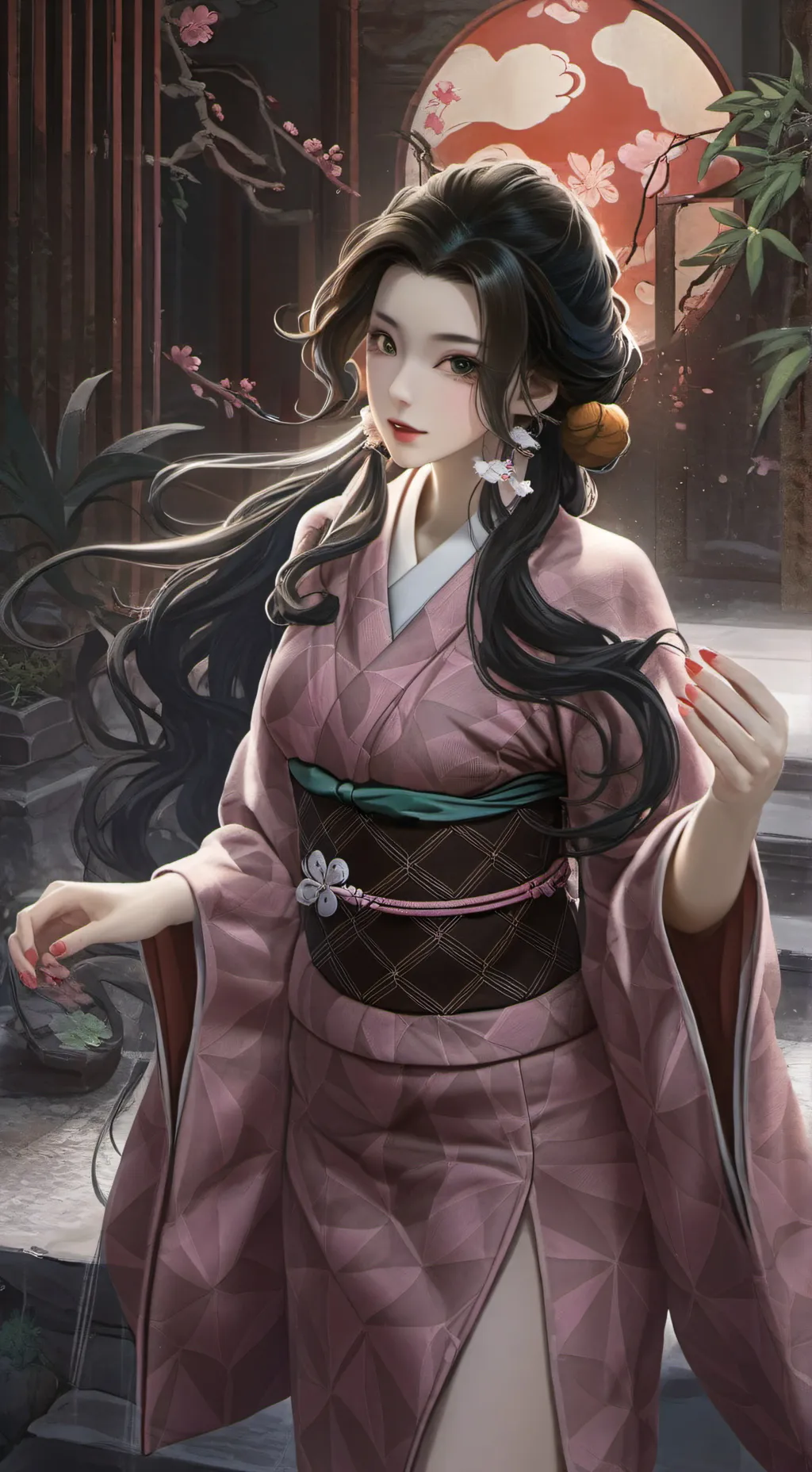 ai character: Nezuko background