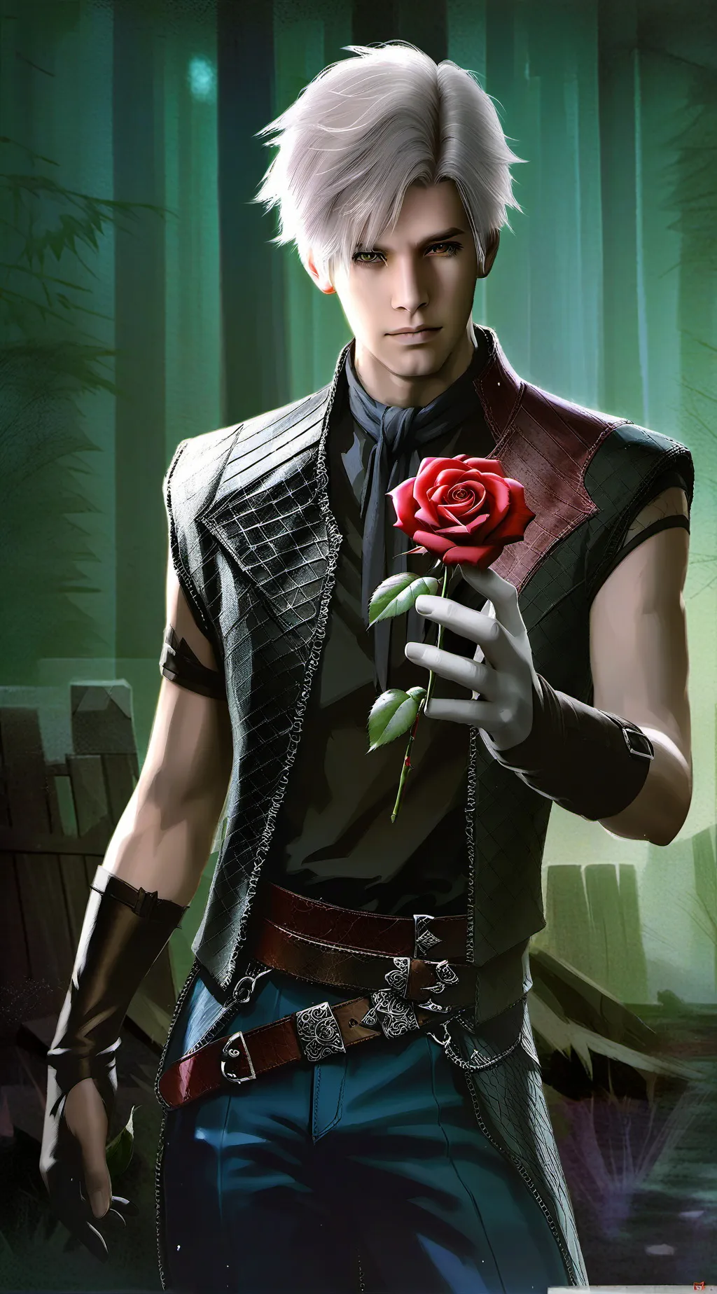 ai character: his little rose background