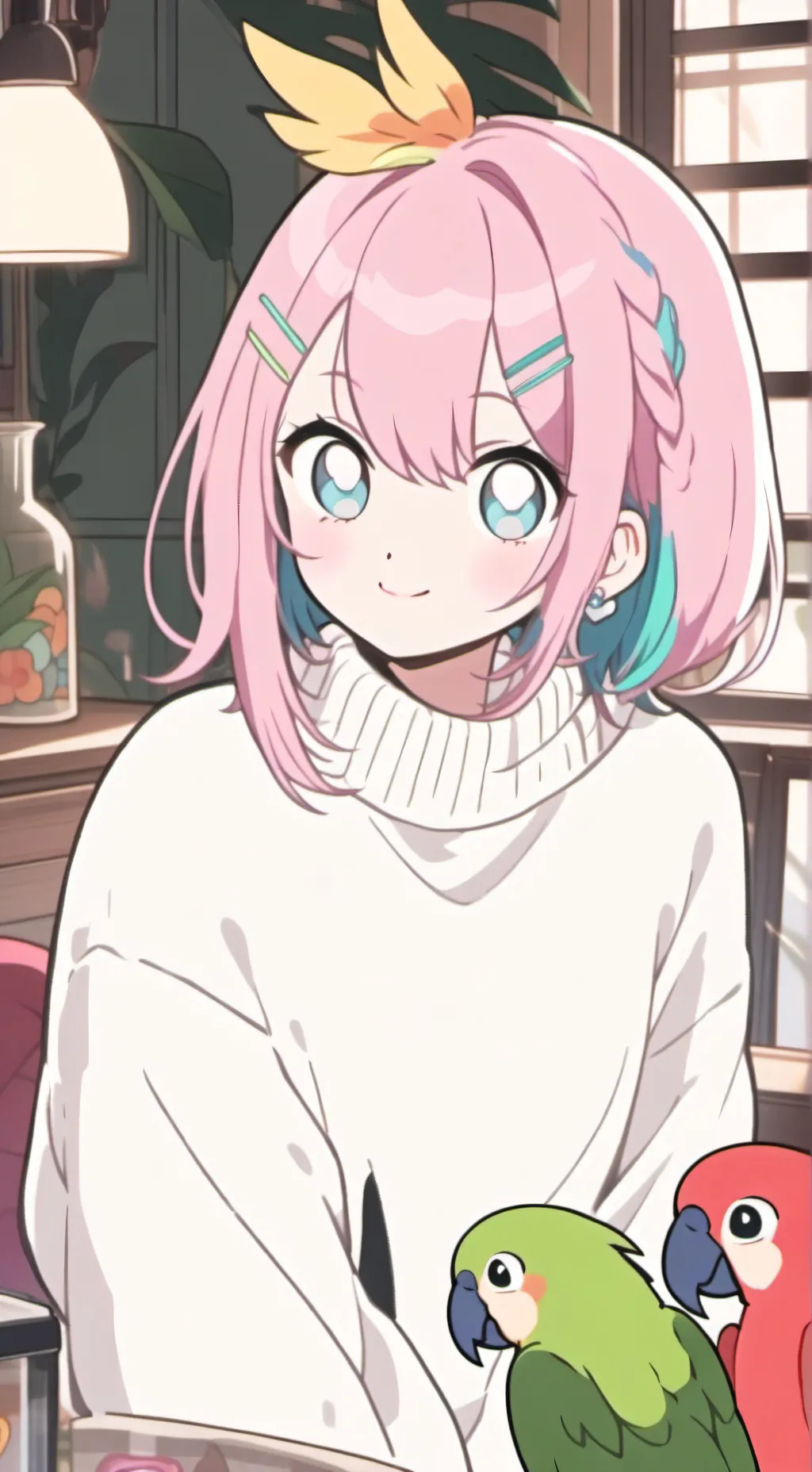 ai character: Polly's Parrot Furry background