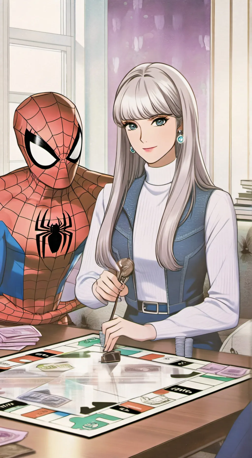 ai character: barbie monopoly background