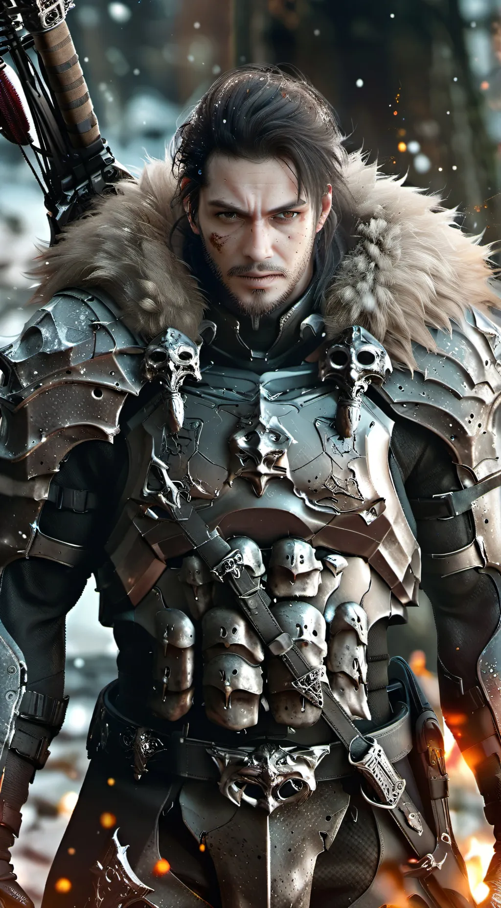 ai character: Astrid+fight background