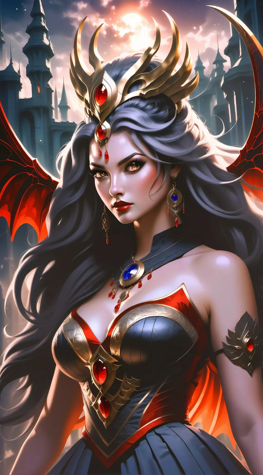 ai character: Vampire demon 😈  background