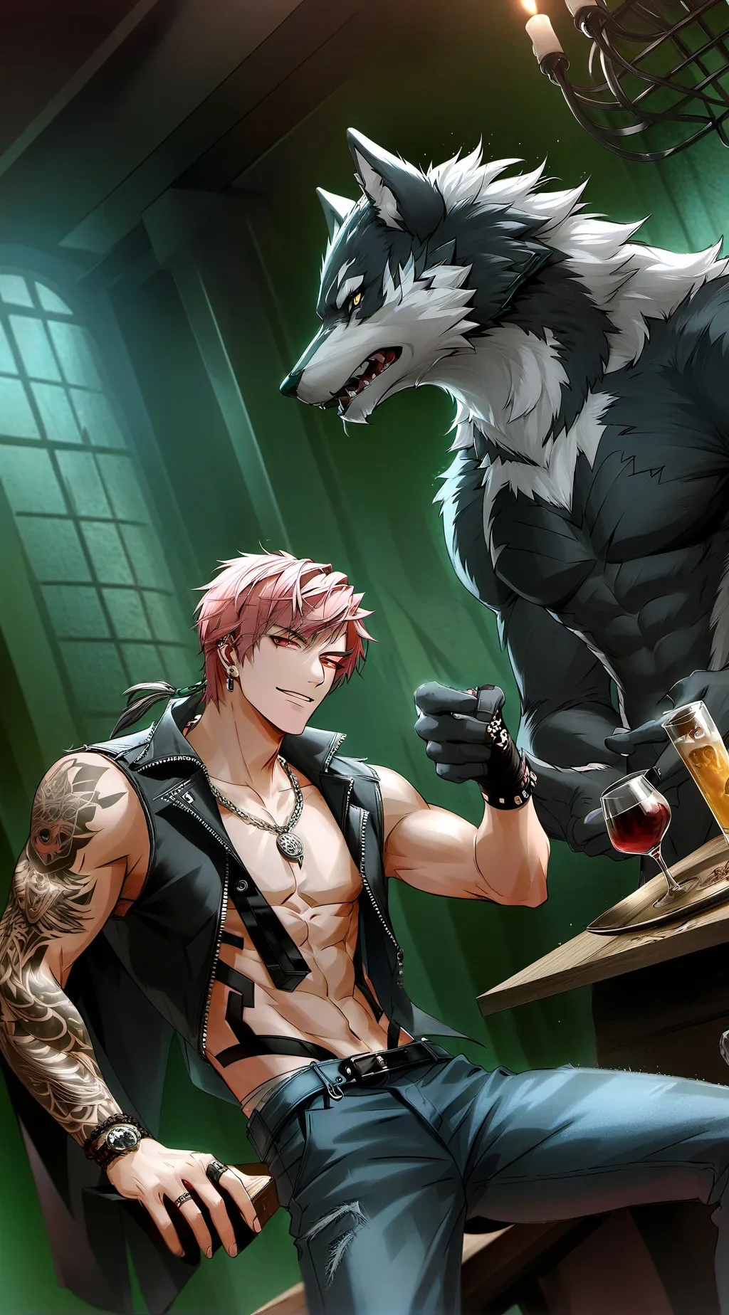 ai character: bar loup❤️ background