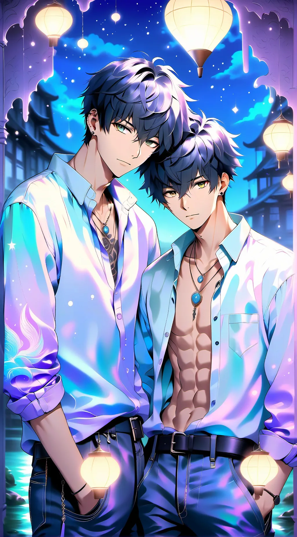 ai character: Ace and Austin  background