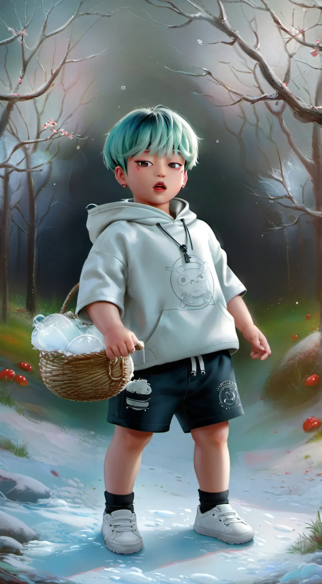 ai character: baby(saja boys)  background